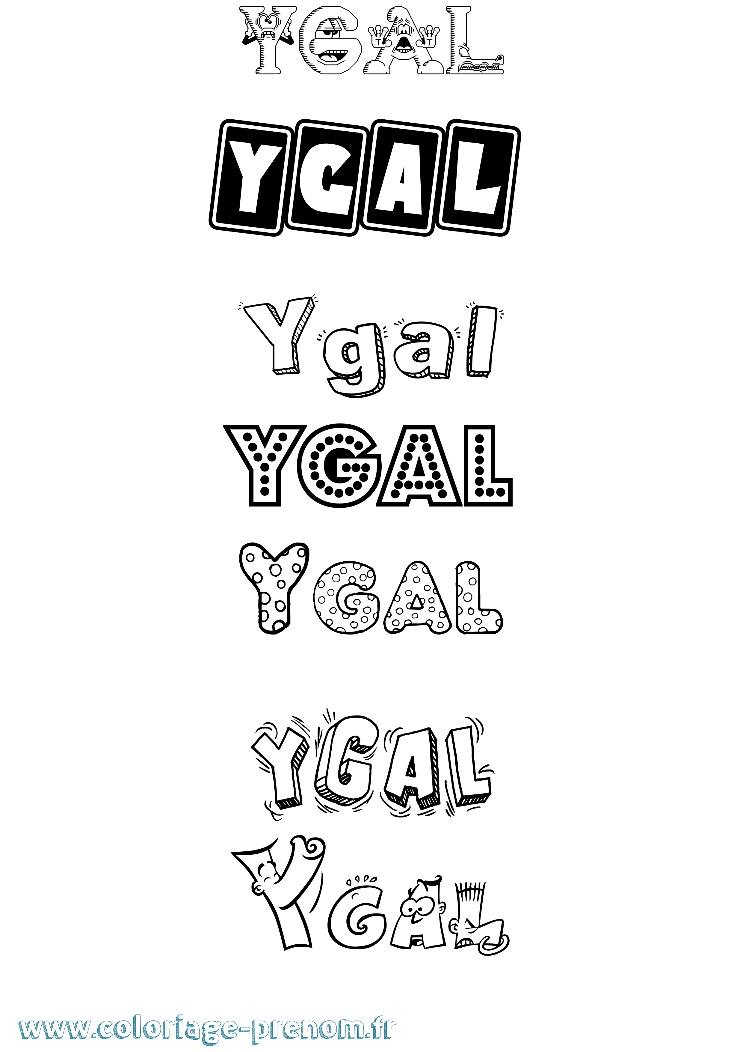 Coloriage Ygal Fun Coloriage prénom Ygal Fun