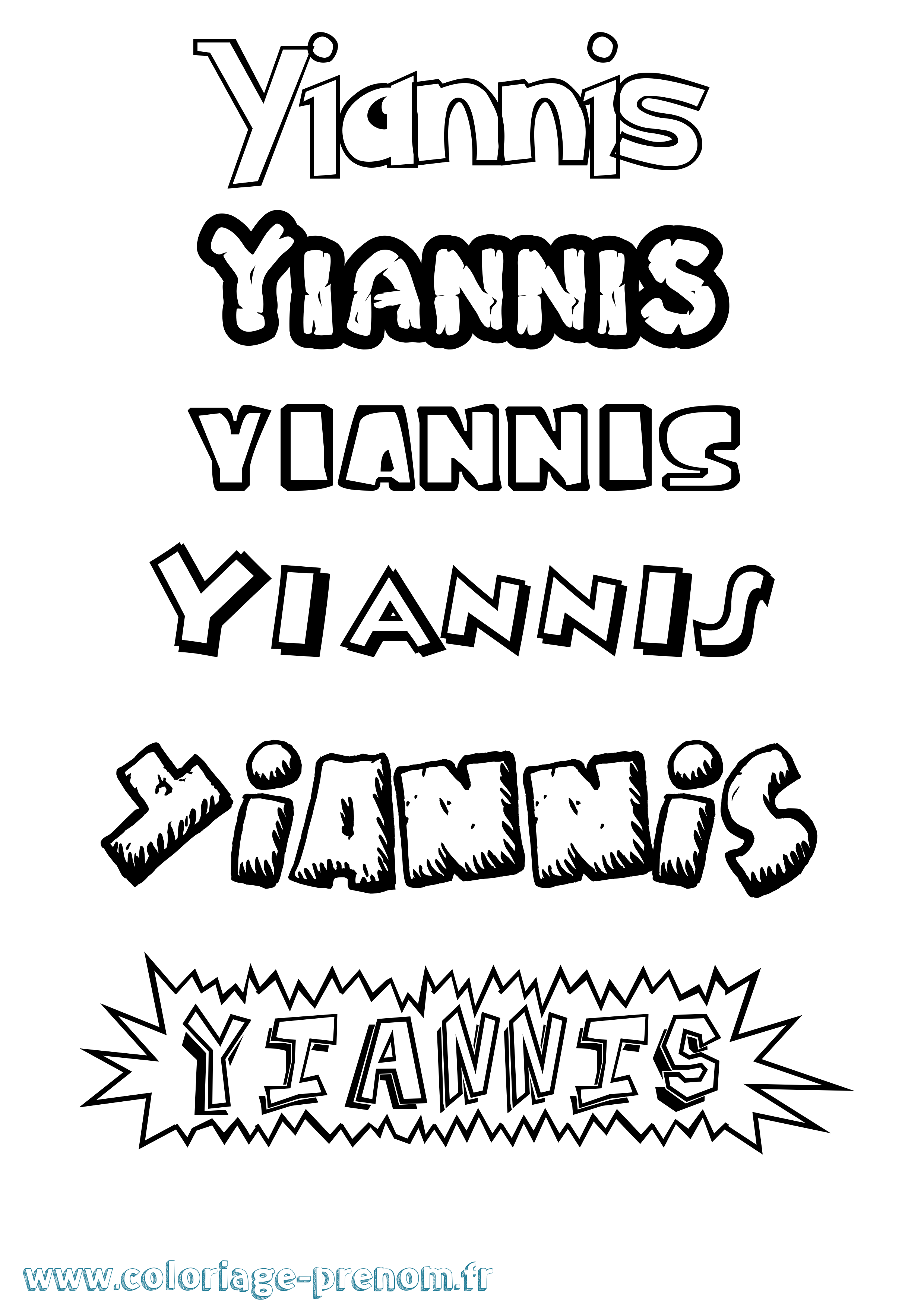 Coloriage Yiannis Dessin Animé Coloriage prénom Yiannis Dessin Animé