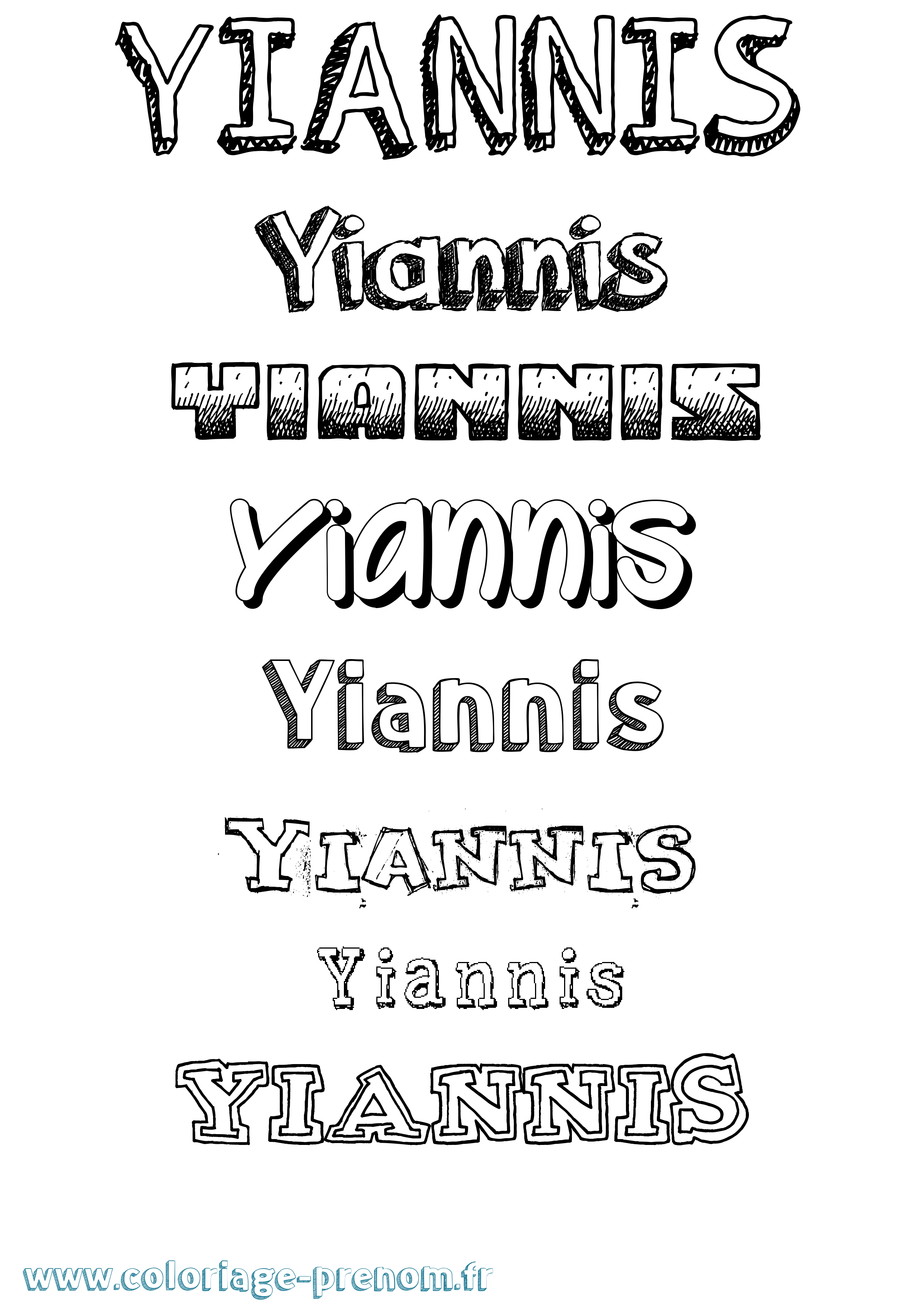 Coloriage Yiannis Dessiné Coloriage prénom Yiannis Dessiné