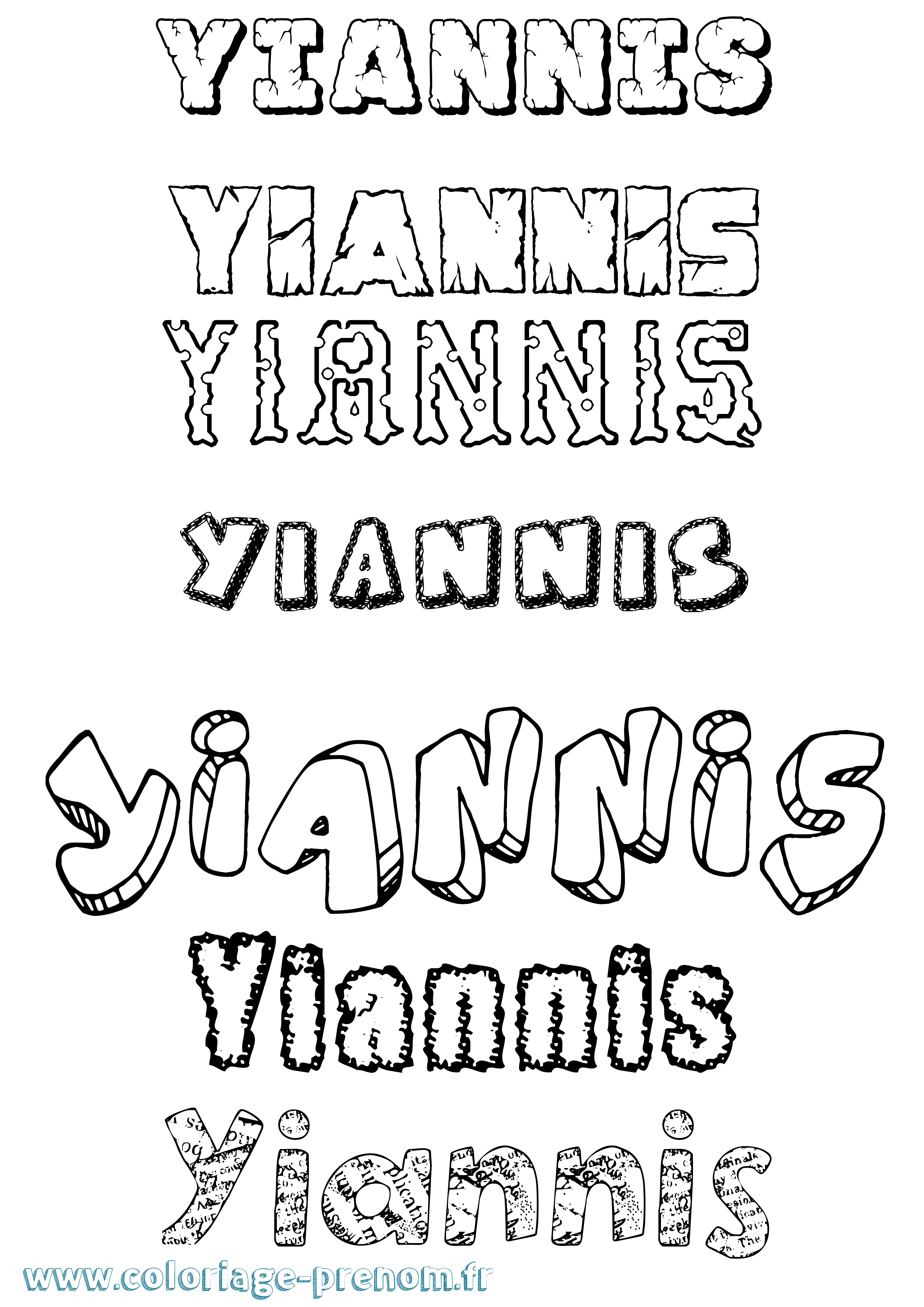 Coloriage Yiannis Destructuré Coloriage prénom Yiannis Destructuré