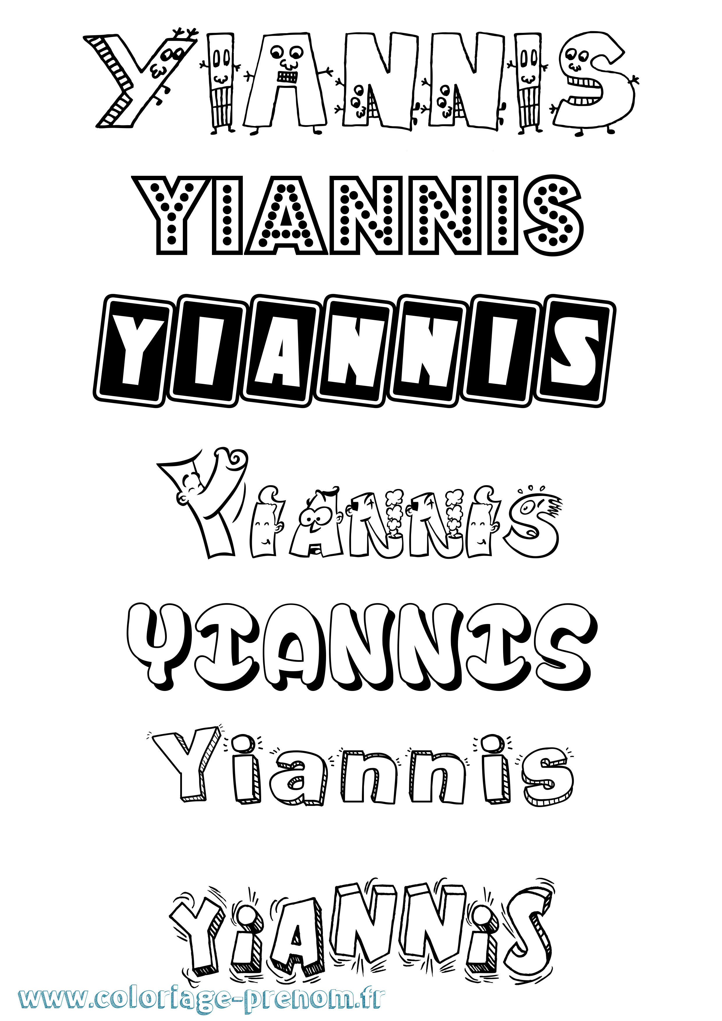 Coloriage Yiannis Fun Coloriage prénom Yiannis Fun