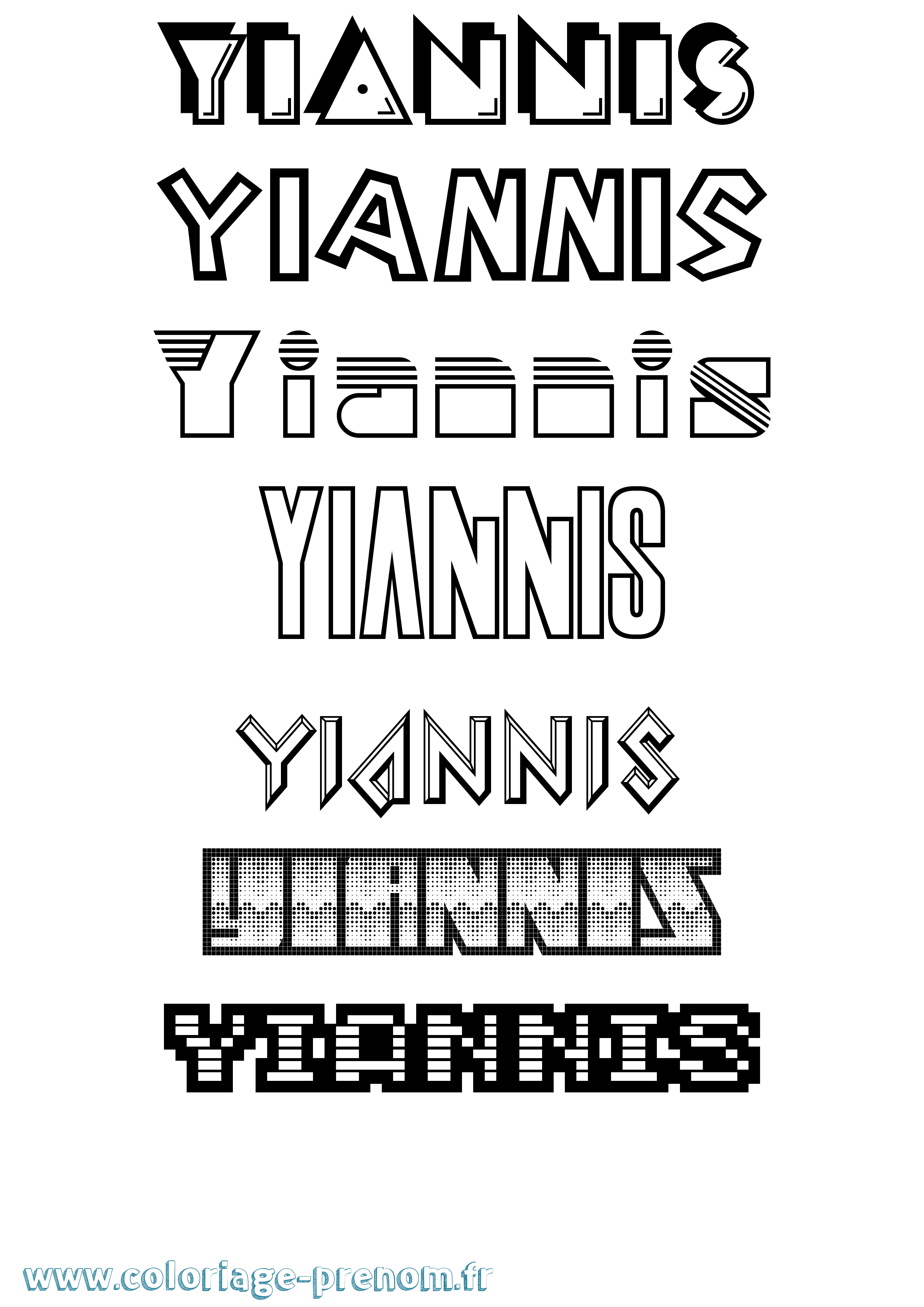 Coloriage Yiannis Jeux Vidéos Coloriage prénom Yiannis Jeux Vidéos