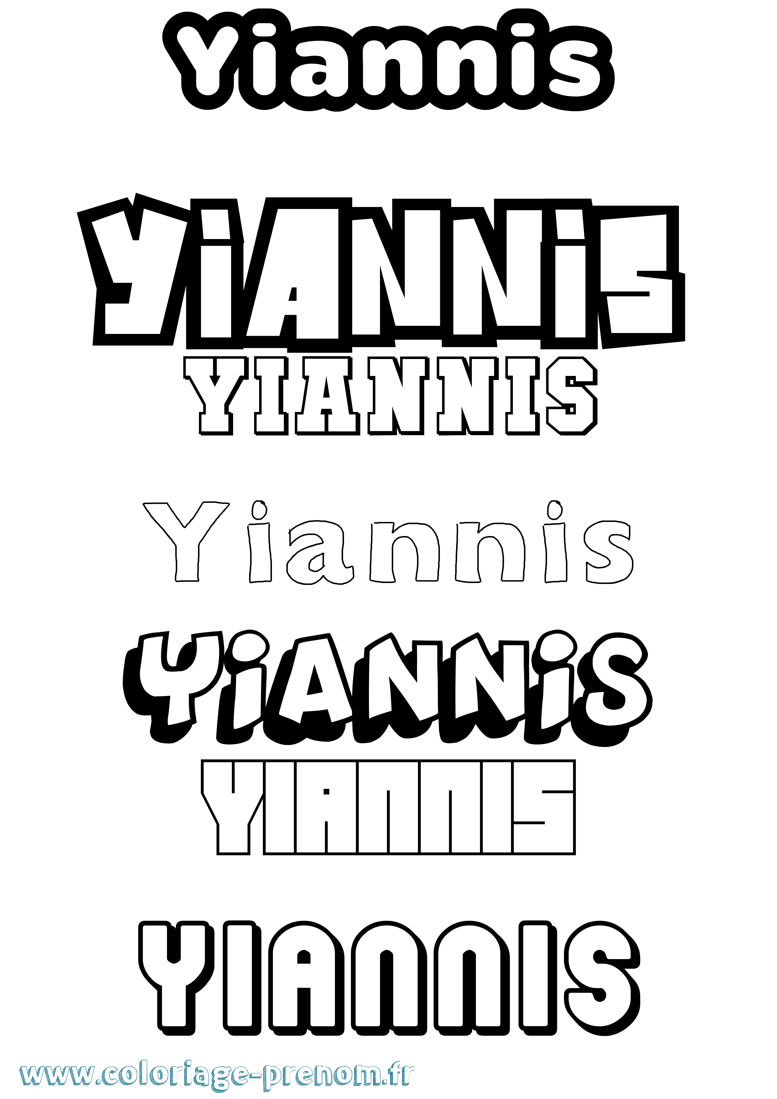 Coloriage Yiannis Simple Coloriage prénom Yiannis Simple