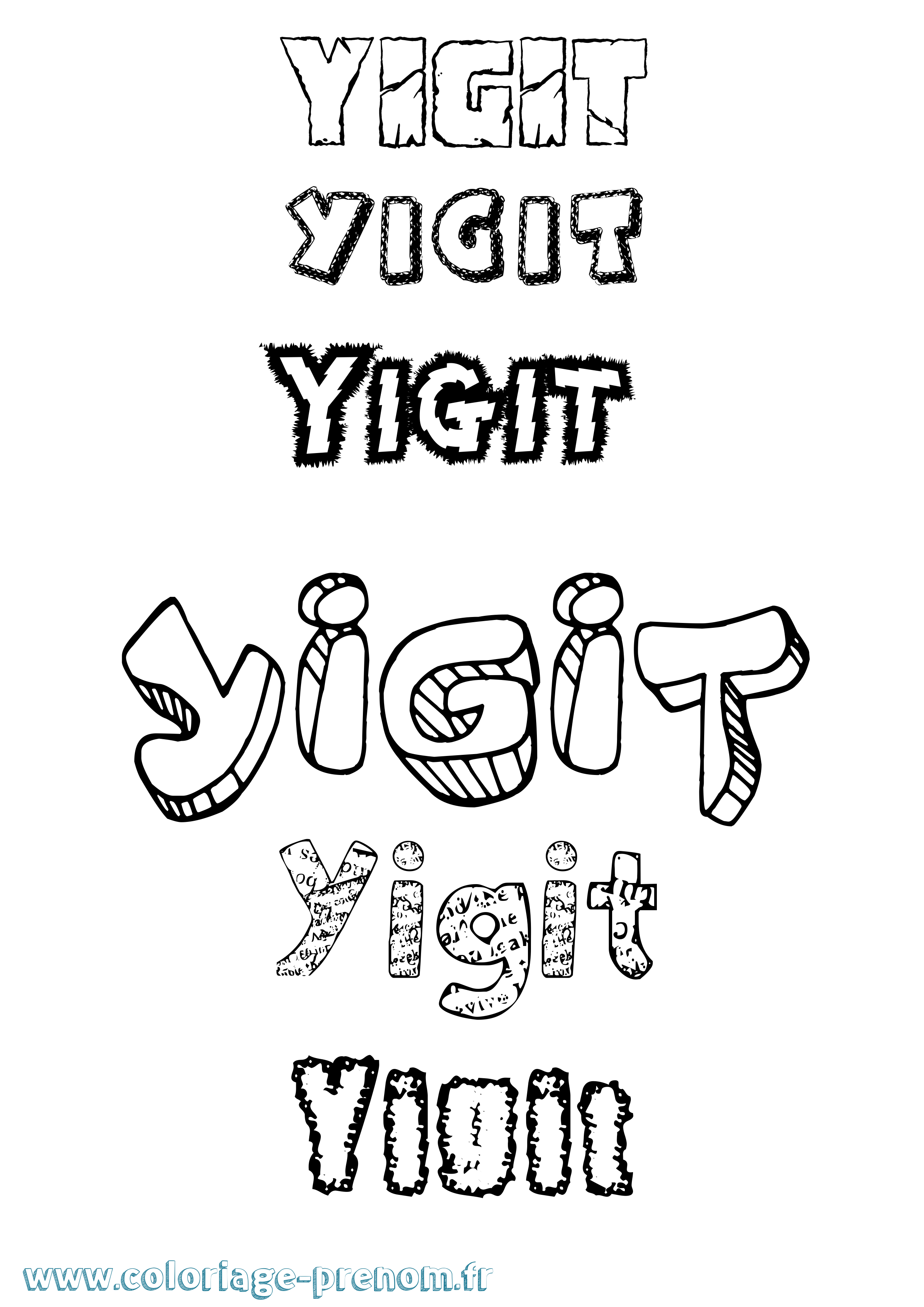 Coloriage Yigit Destructuré Coloriage prénom Yigit Destructuré