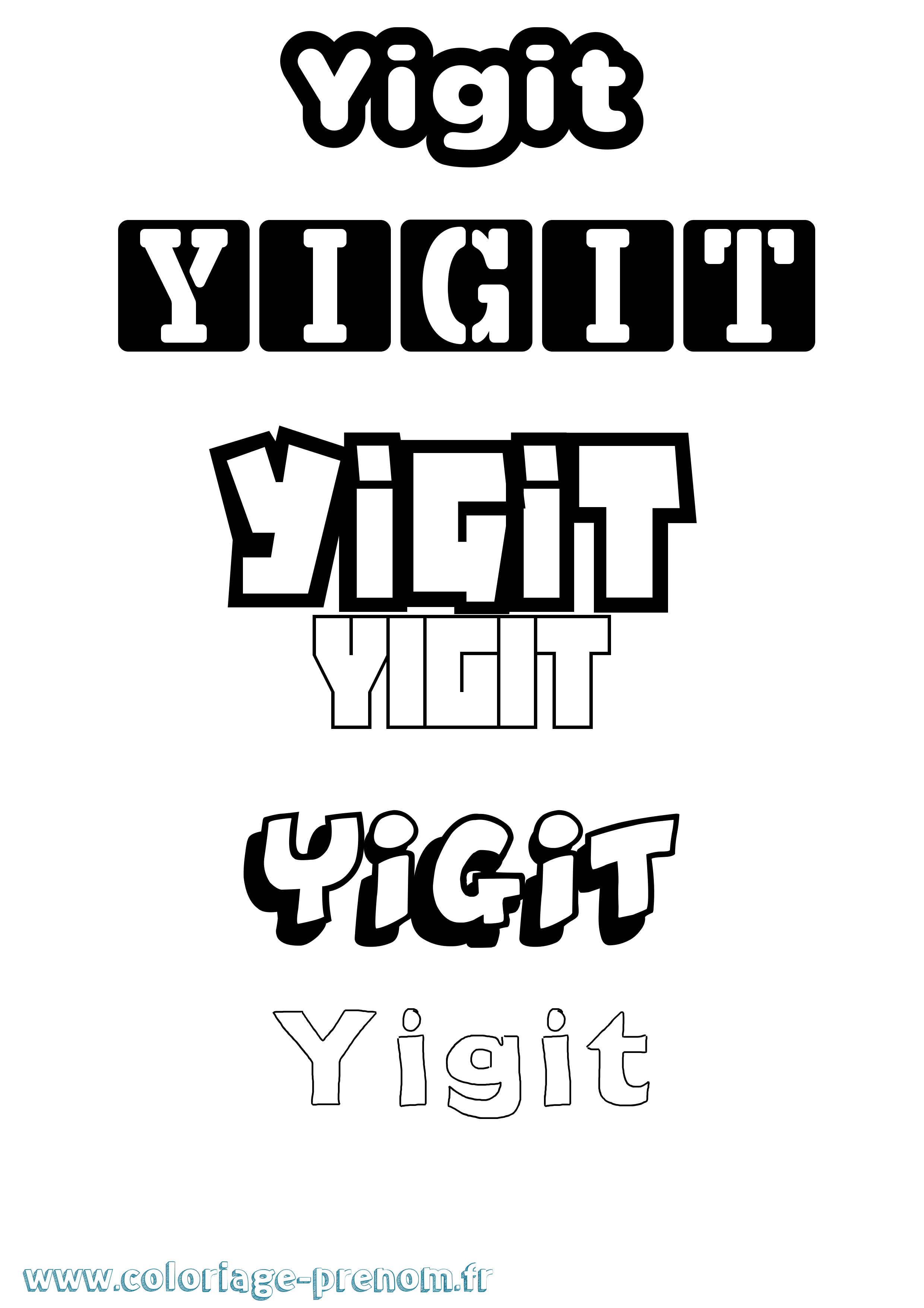 Coloriage Yigit Simple Coloriage prénom Yigit Simple
