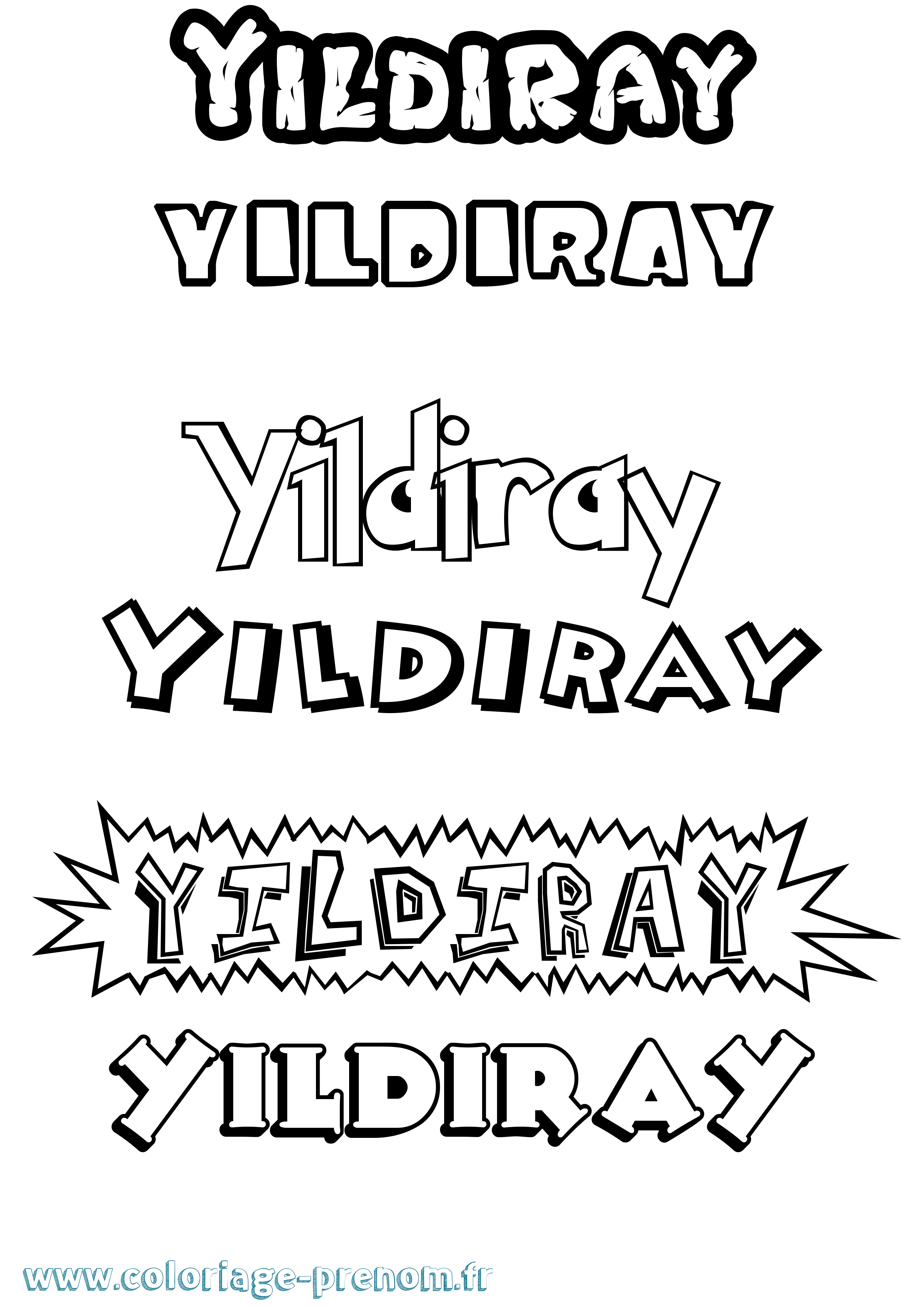 Coloriage Yildiray Dessin Animé Coloriage prénom Yildiray Dessin Animé