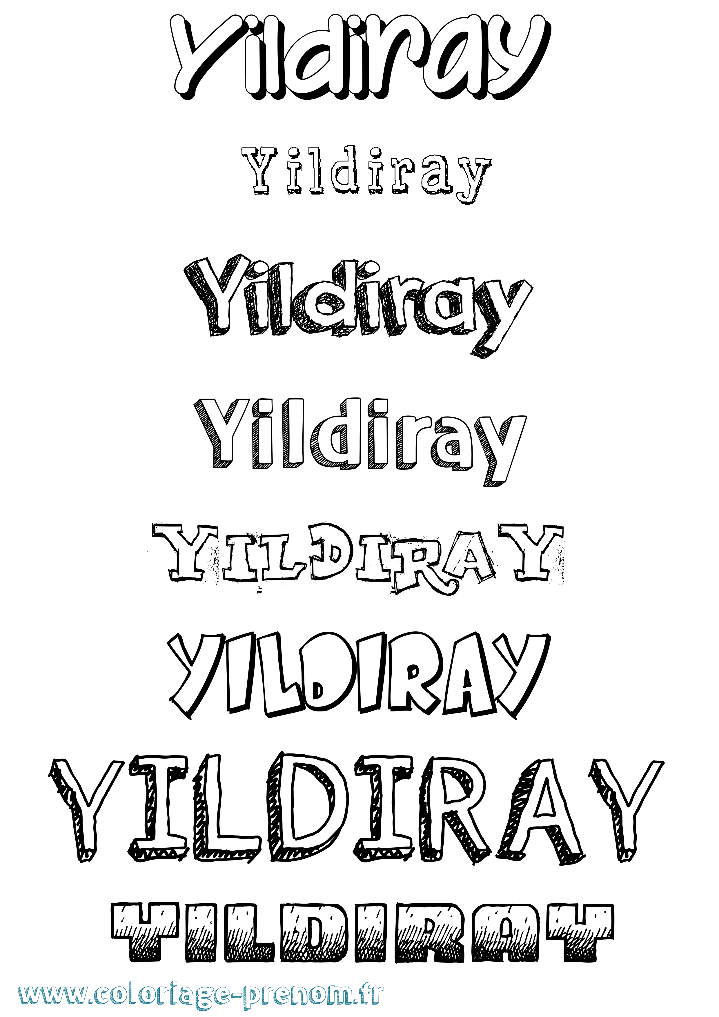 Coloriage Yildiray Dessiné Coloriage prénom Yildiray Dessiné