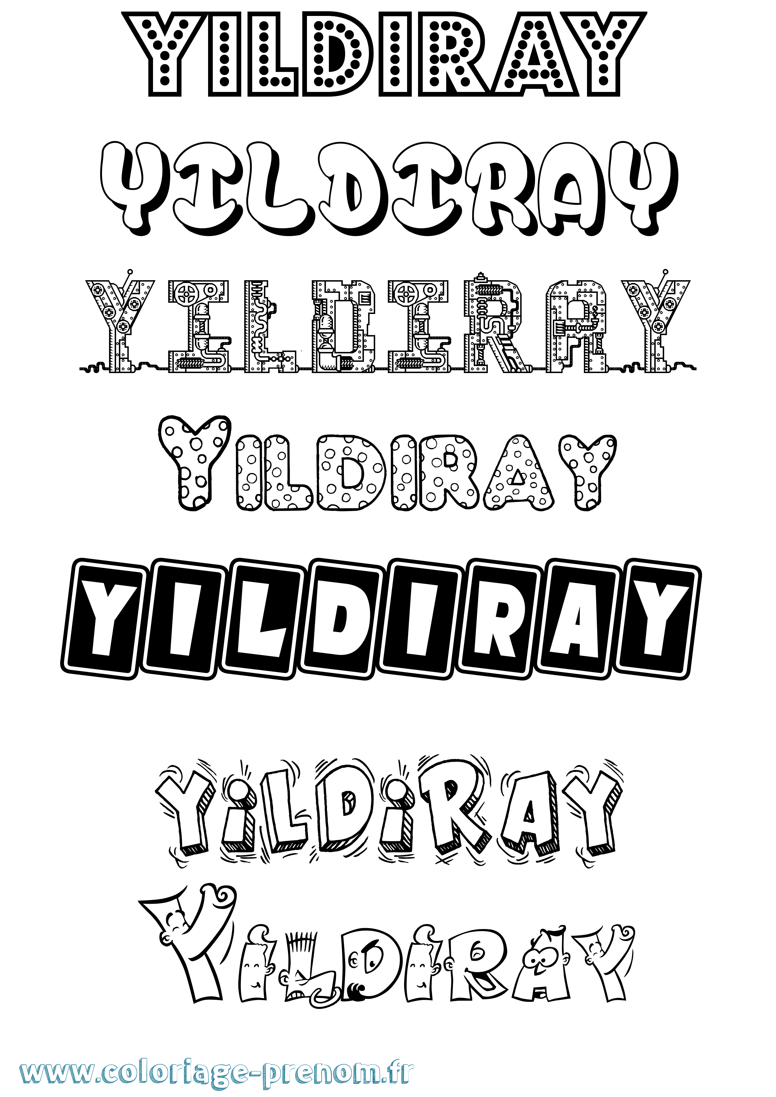 Coloriage Yildiray Fun Coloriage prénom Yildiray Fun