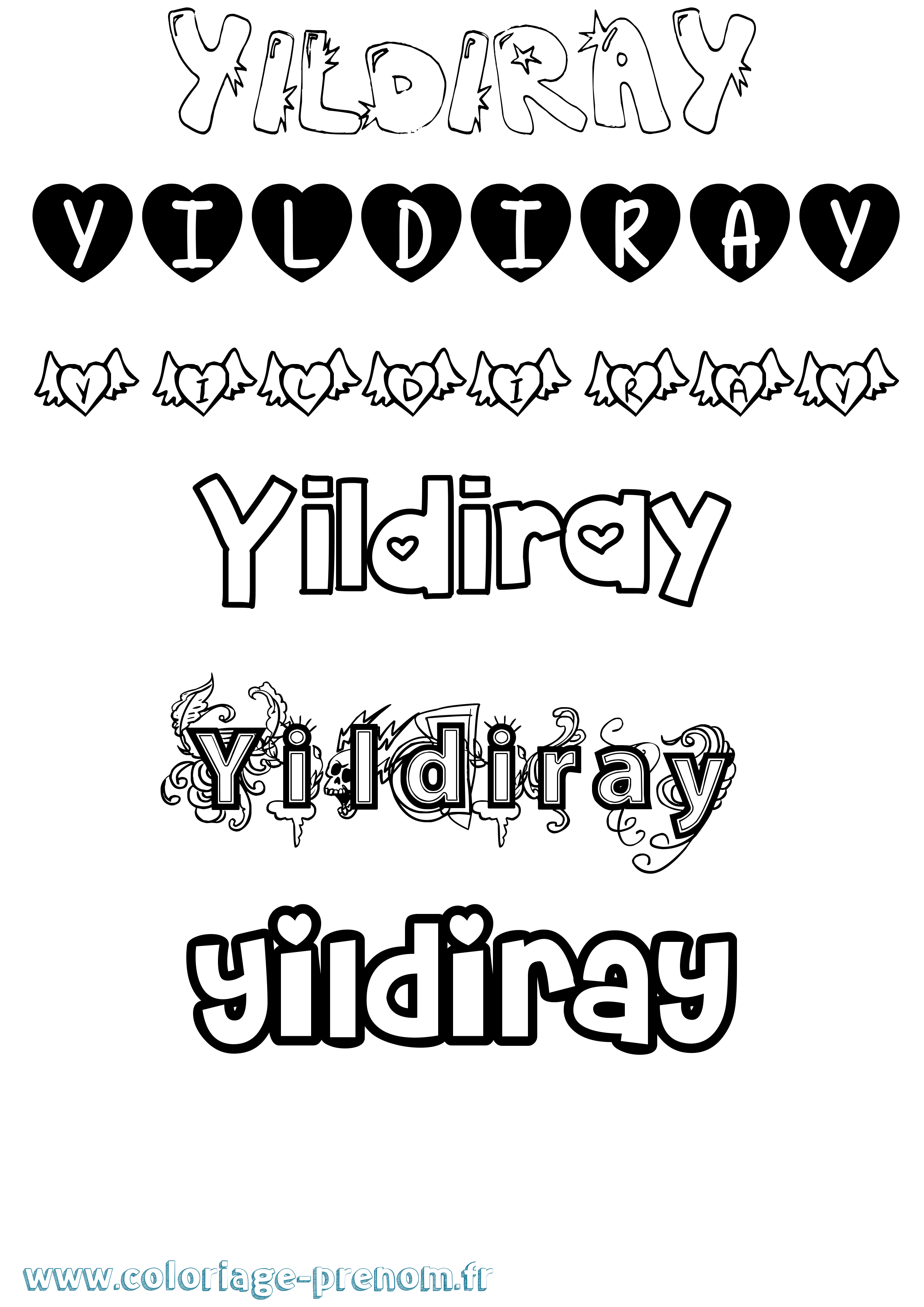 Coloriage Yildiray Girly Coloriage prénom Yildiray Girly