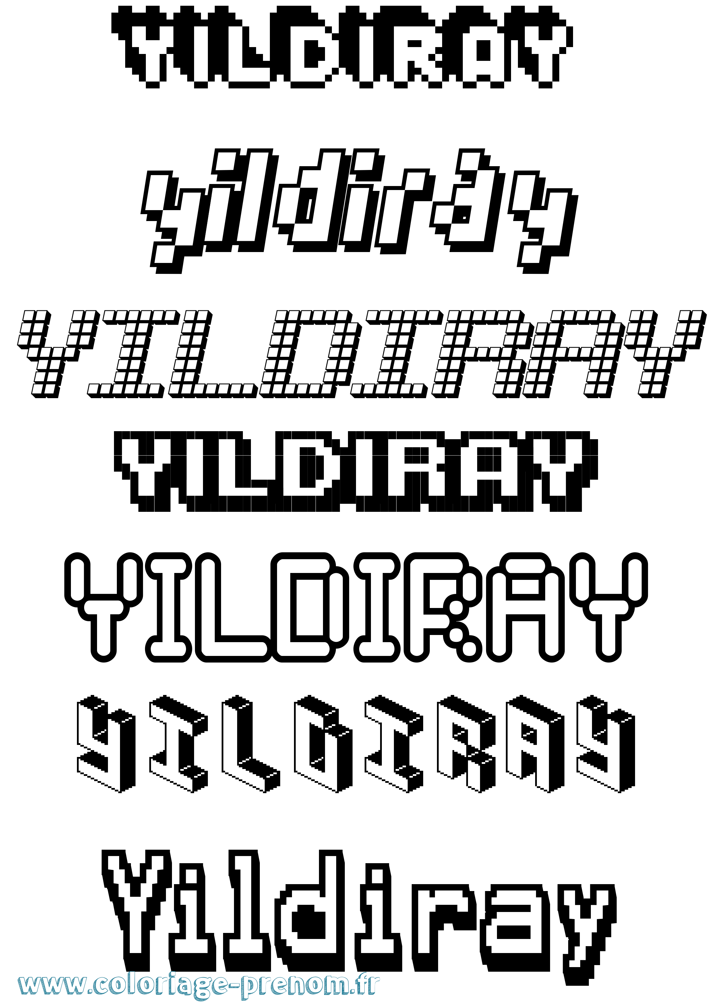 Coloriage Yildiray Pixel Coloriage prénom Yildiray Pixel