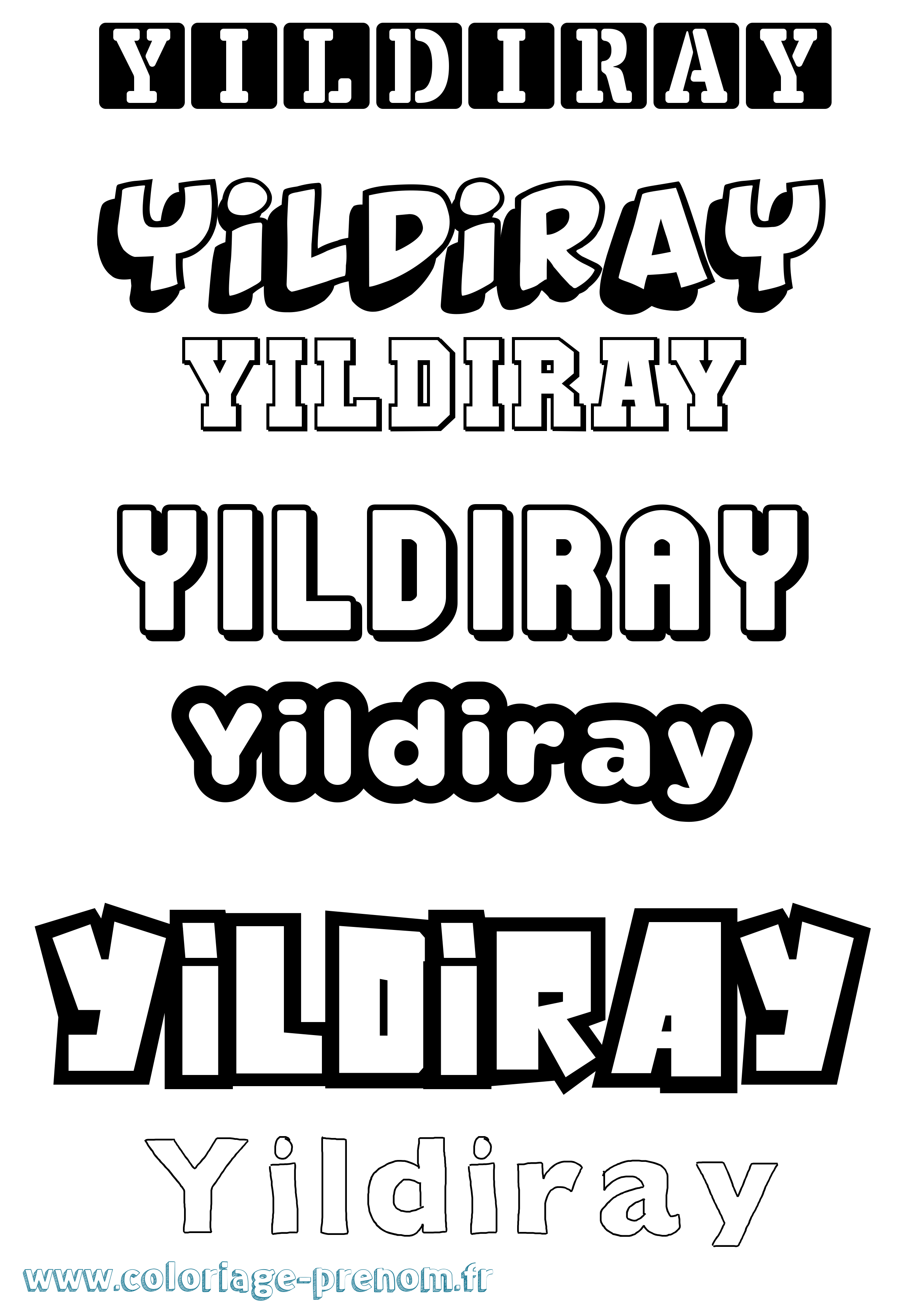 Coloriage Yildiray Simple Coloriage prénom Yildiray Simple