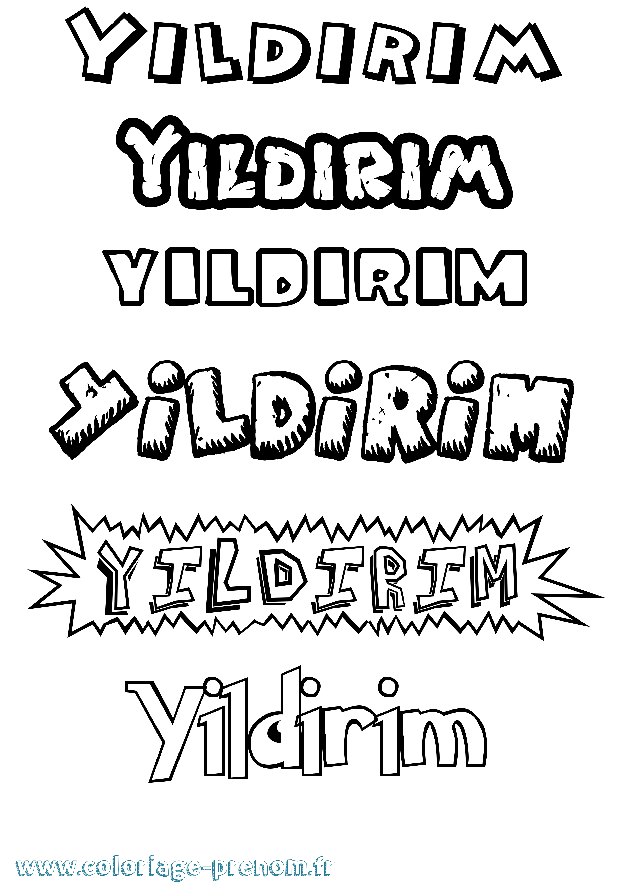 Coloriage Yildirim Dessin Animé Coloriage prénom Yildirim Dessin Animé