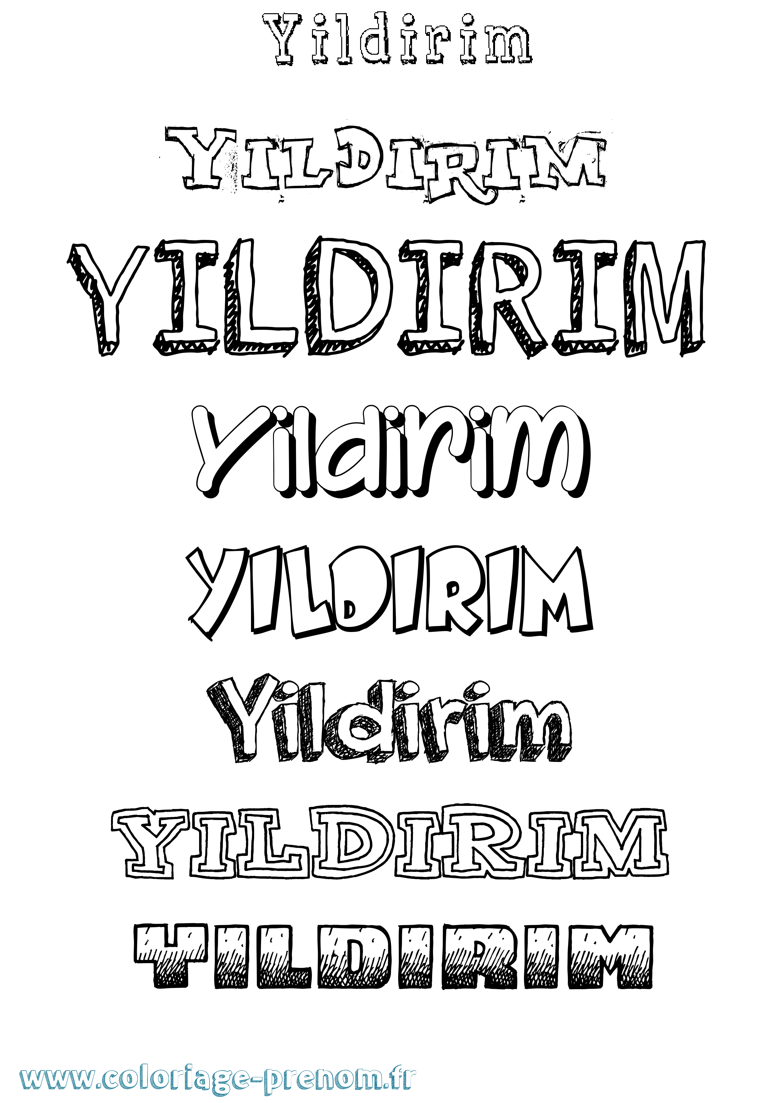 Coloriage Yildirim Dessiné Coloriage prénom Yildirim Dessiné