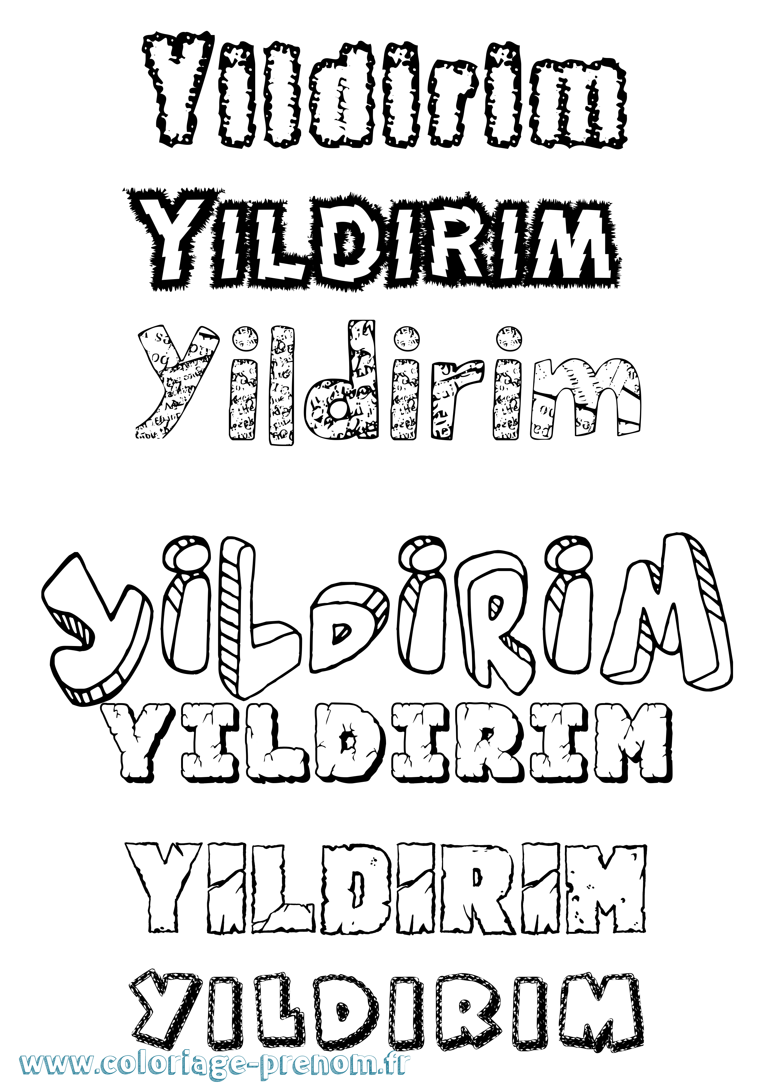 Coloriage Yildirim Destructuré Coloriage prénom Yildirim Destructuré