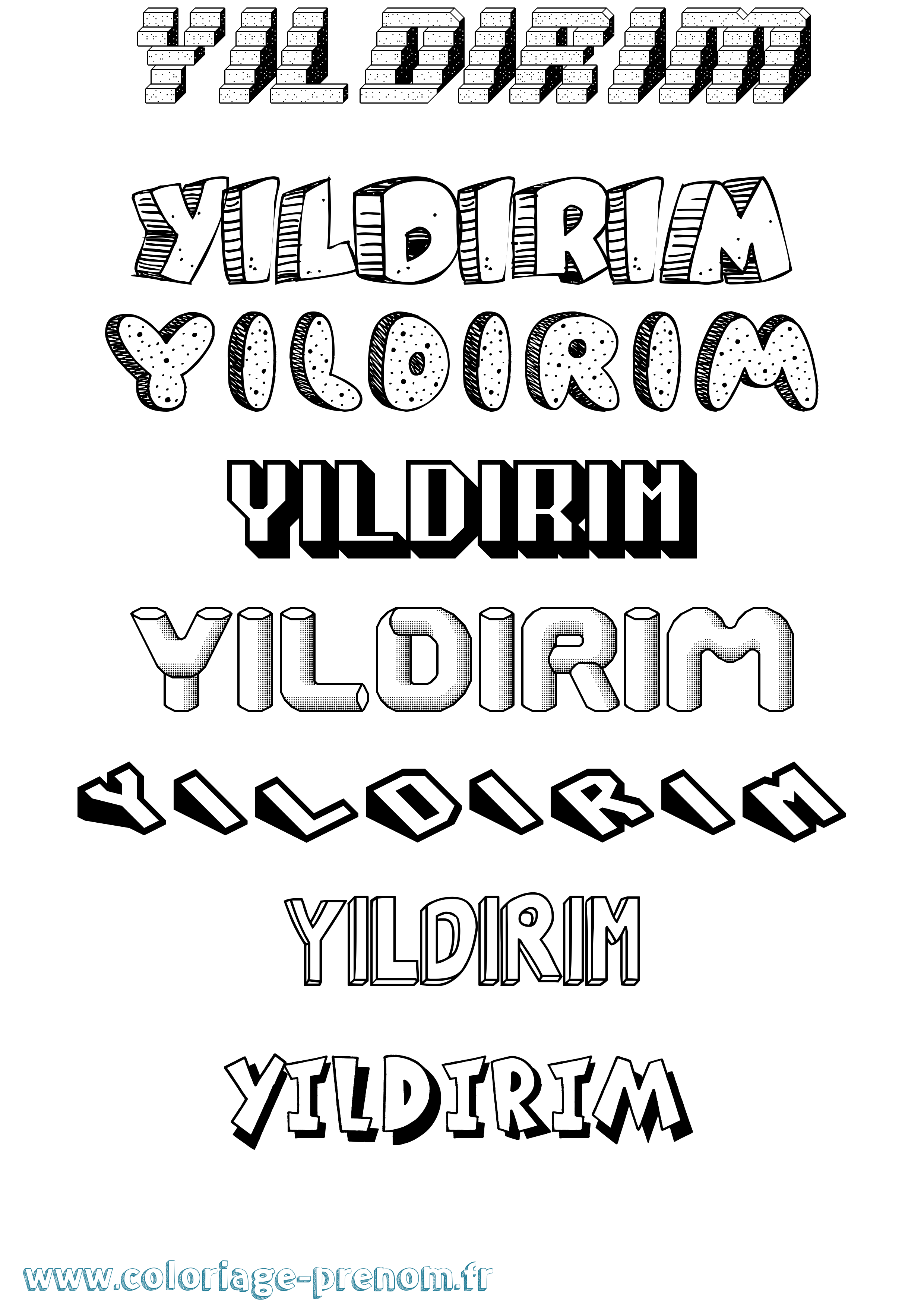 Coloriage Yildirim Effet 3D Coloriage prénom Yildirim Effet 3D