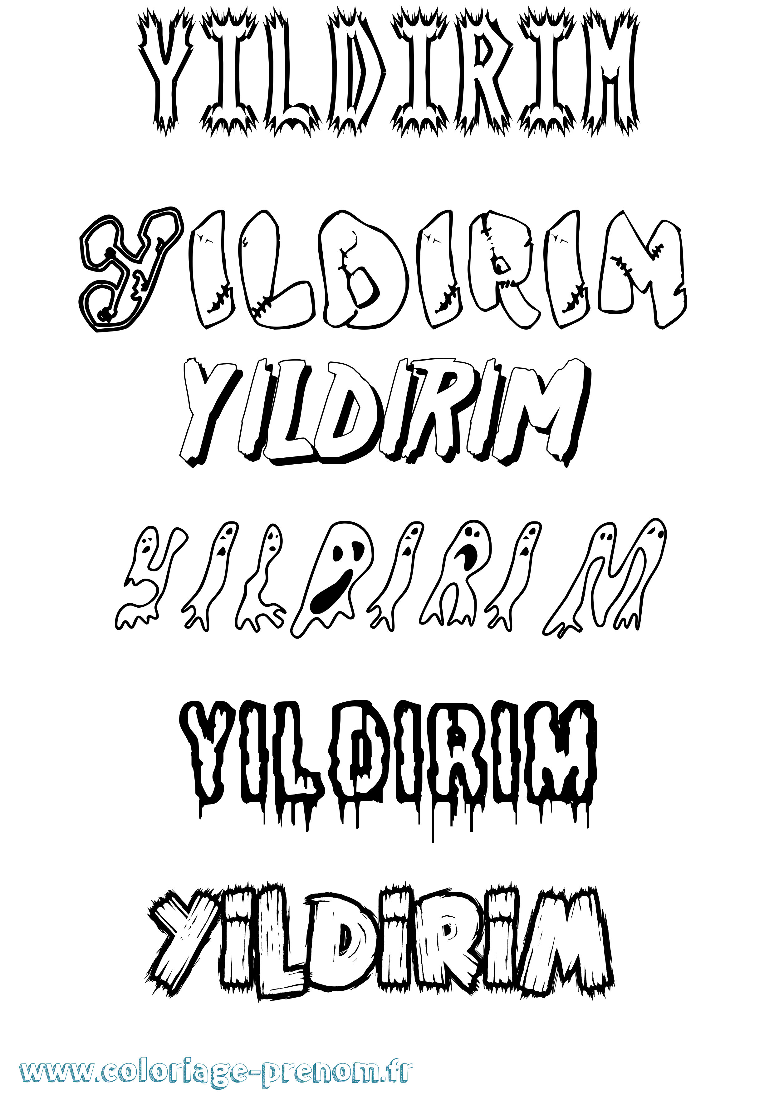 Coloriage Yildirim Frisson Coloriage prénom Yildirim Frisson