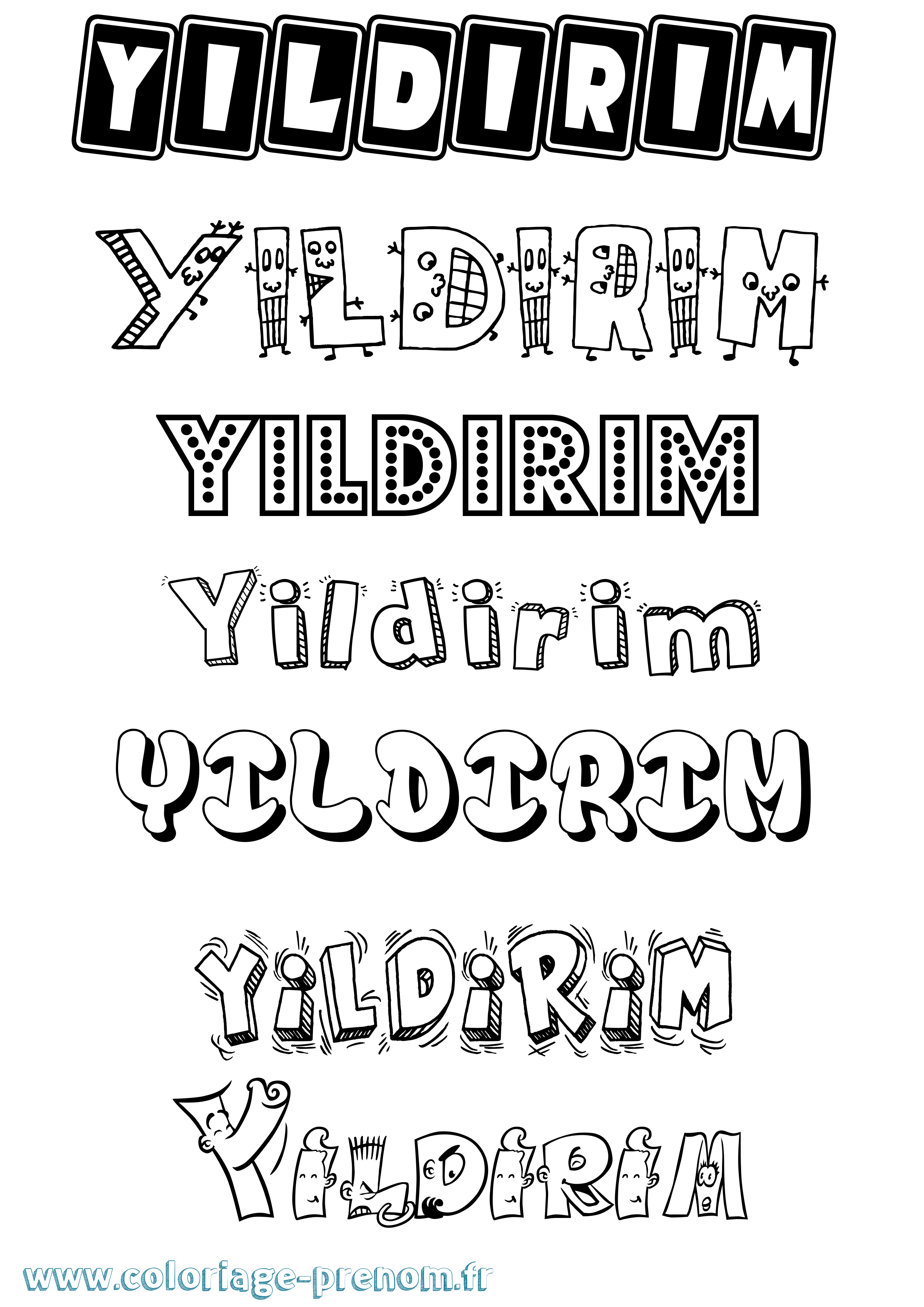 Coloriage Yildirim Fun Coloriage prénom Yildirim Fun