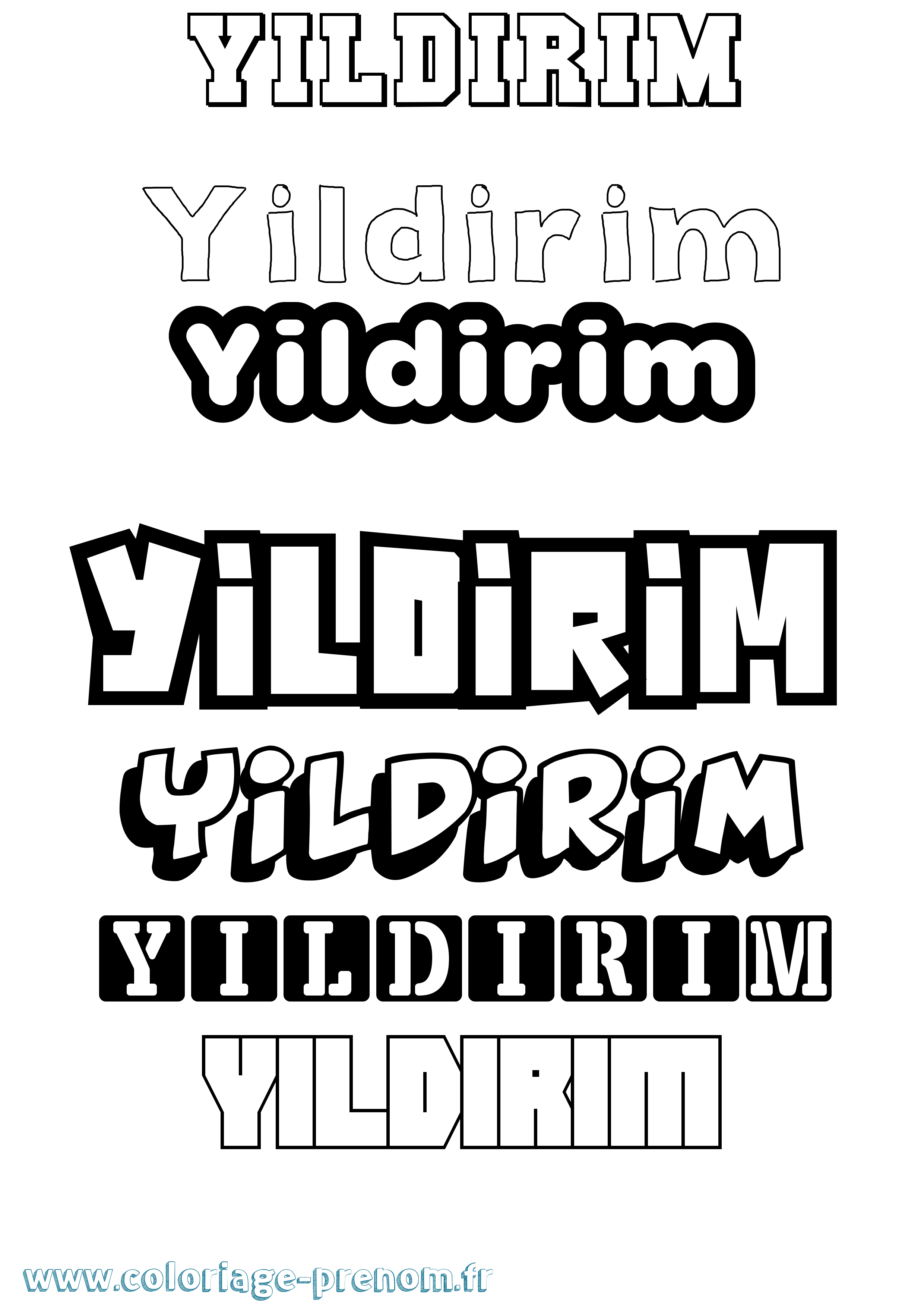Coloriage Yildirim Simple Coloriage prénom Yildirim Simple