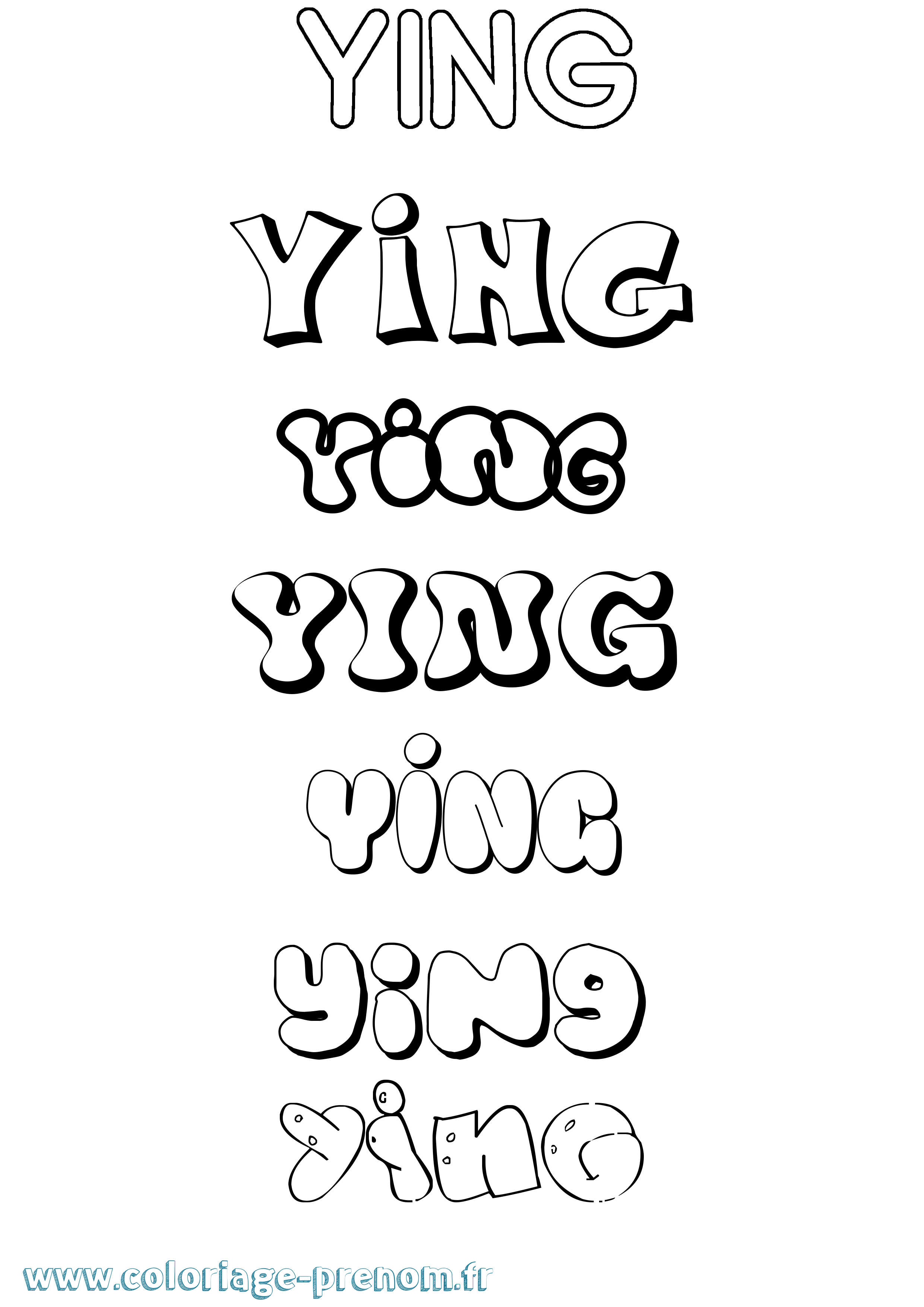 Coloriage Ying Bubble Coloriage prénom Ying Bubble