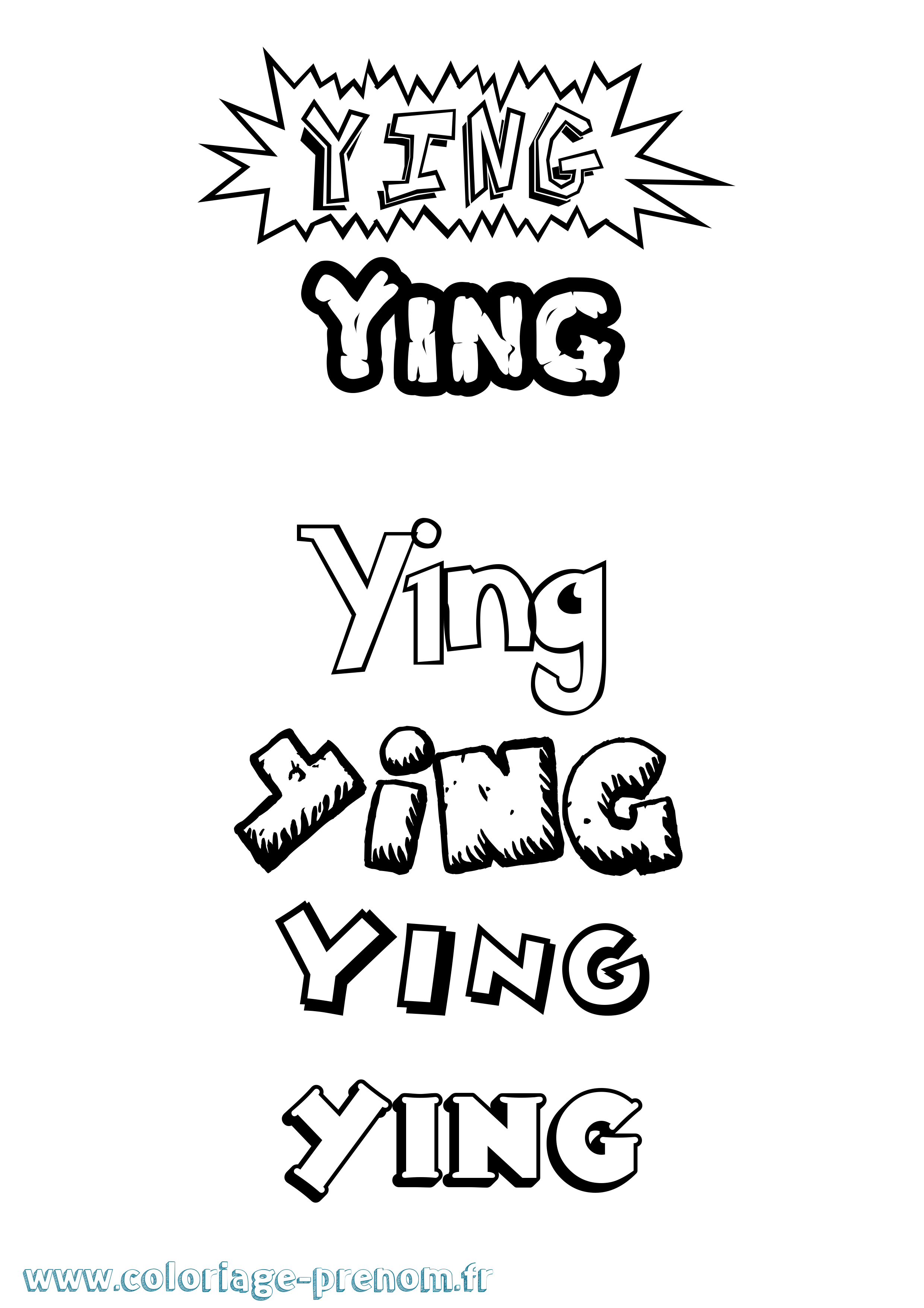 Coloriage Ying Dessin Animé Coloriage prénom Ying Dessin Animé