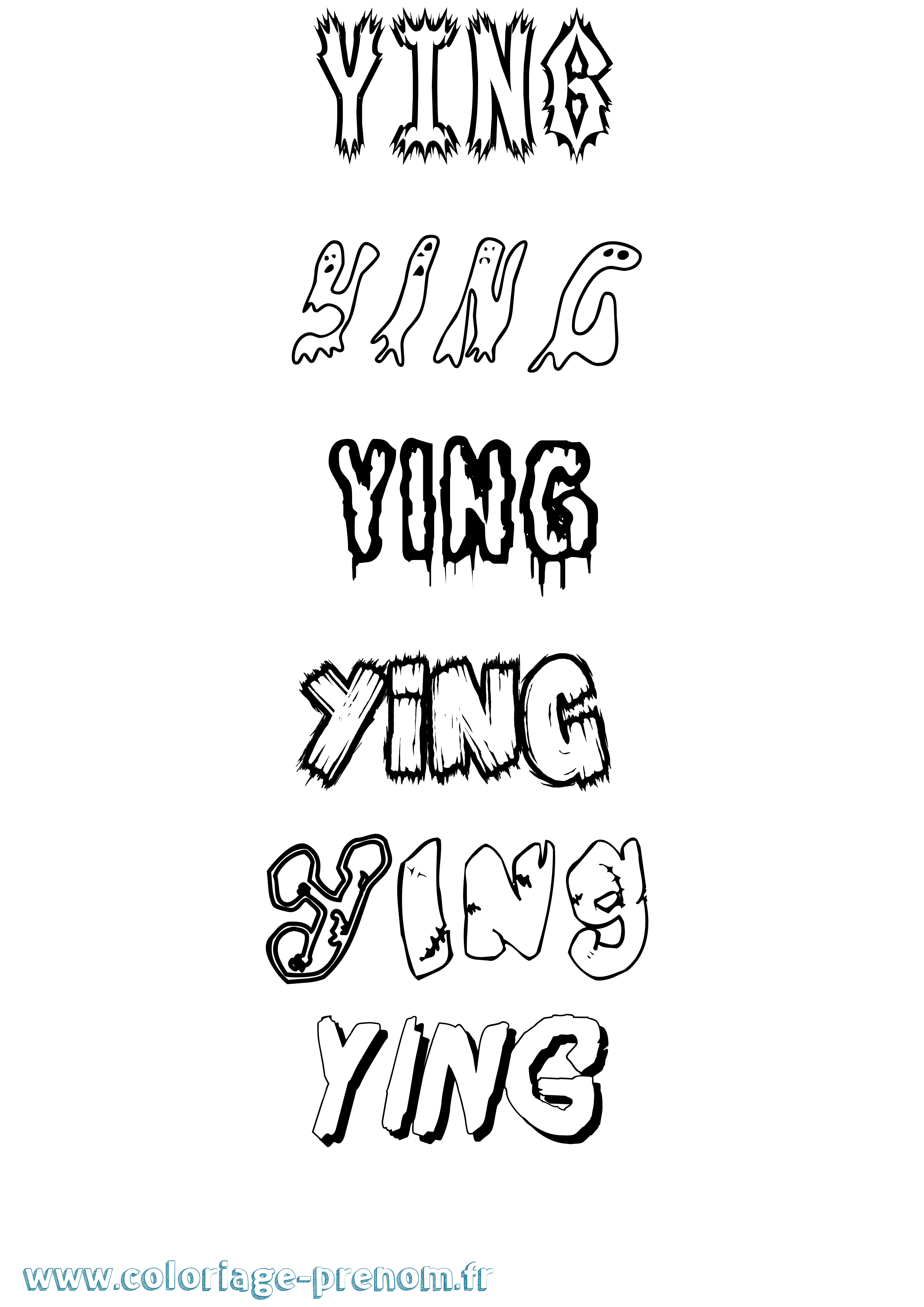 Coloriage Ying Frisson Coloriage prénom Ying Frisson