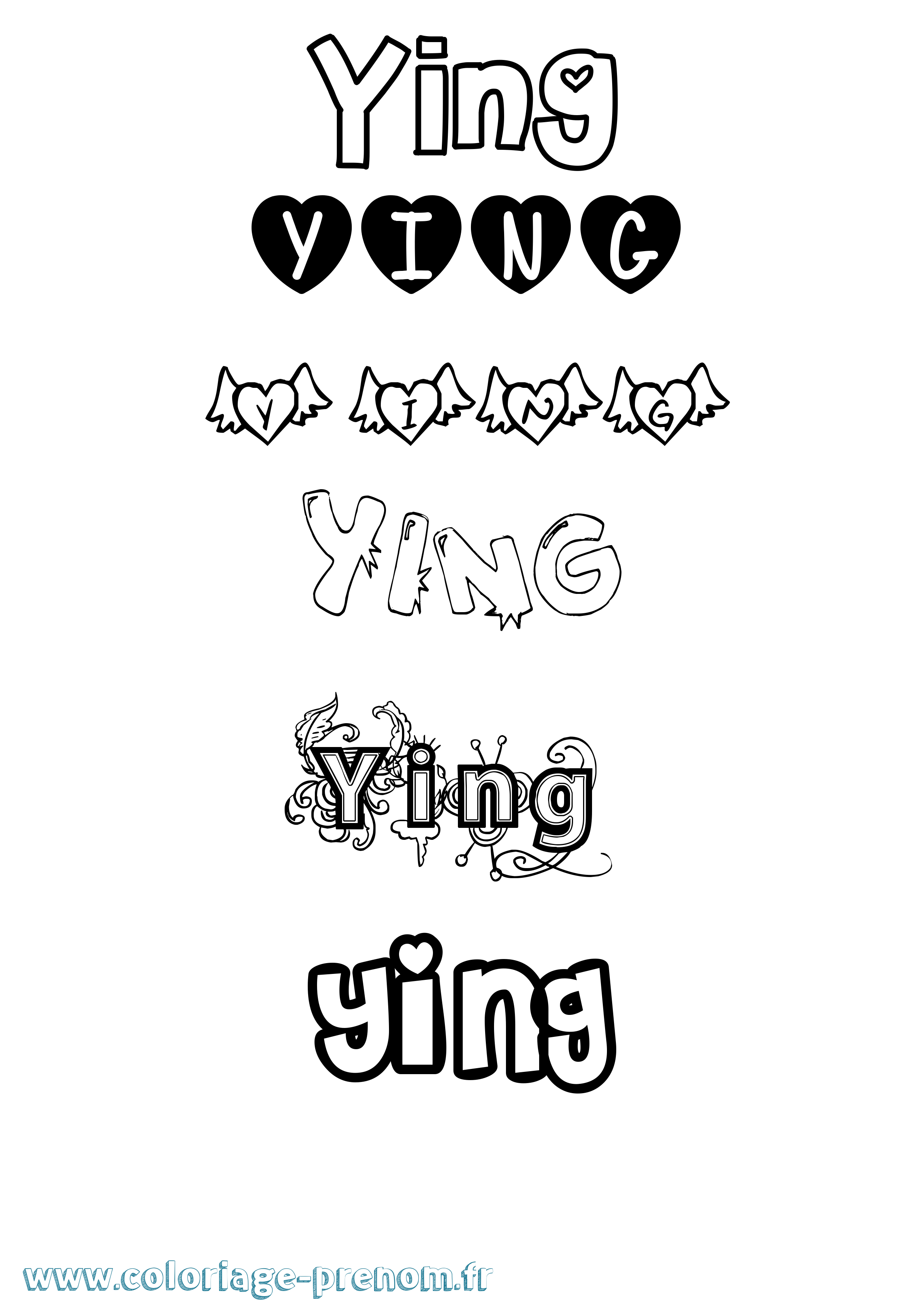 Coloriage Ying Girly Coloriage prénom Ying Girly