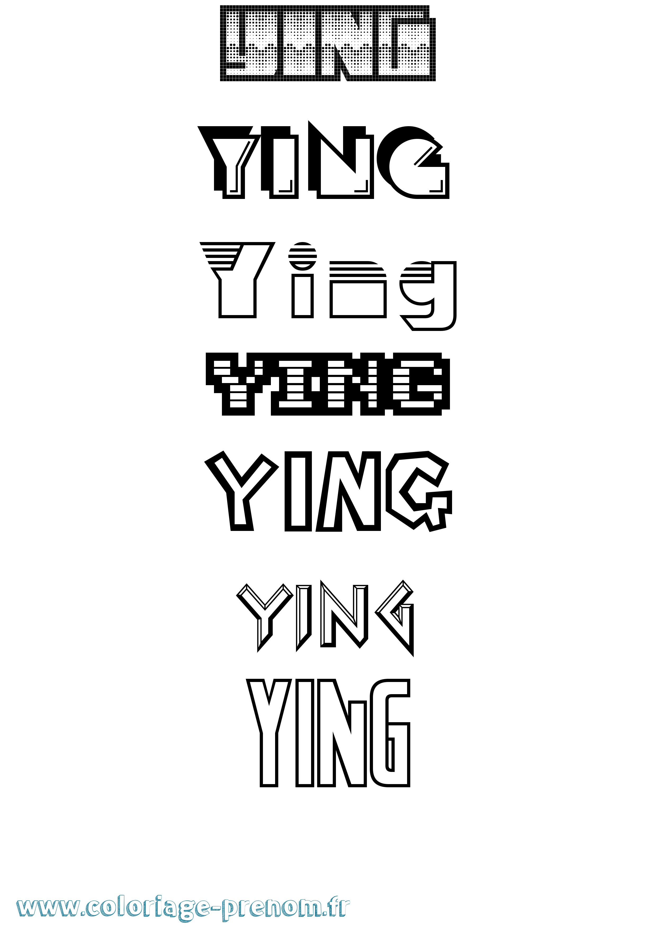 Coloriage Ying Jeux Vidéos Coloriage prénom Ying Jeux Vidéos