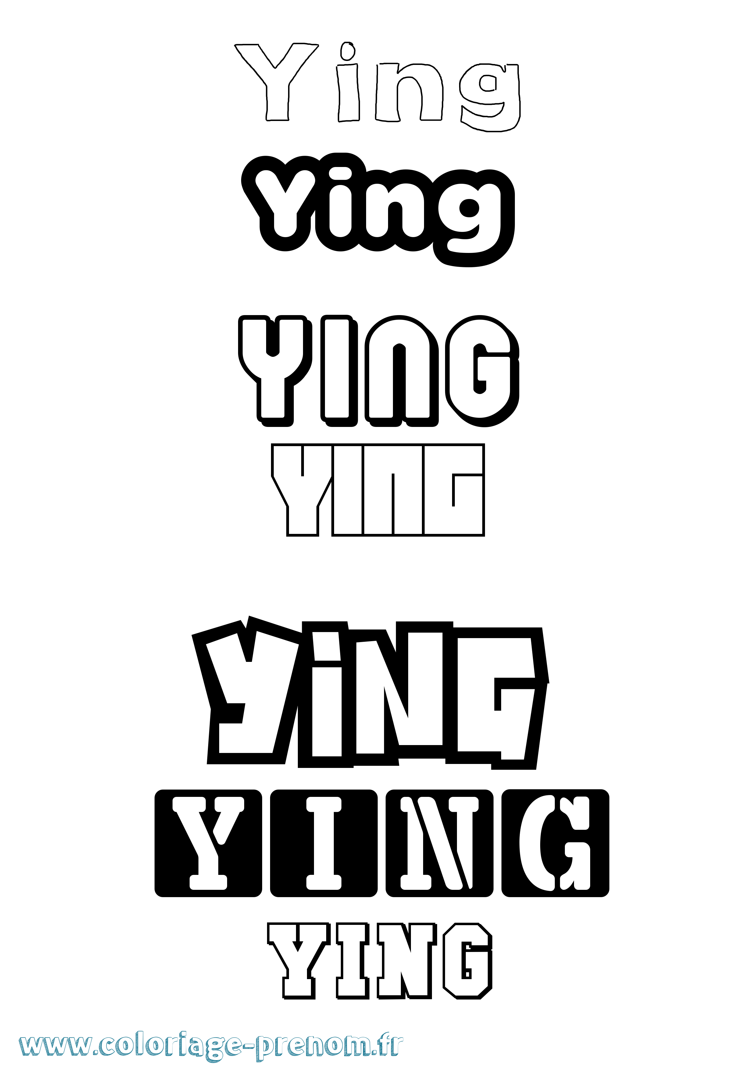 Coloriage Ying Simple Coloriage prénom Ying Simple