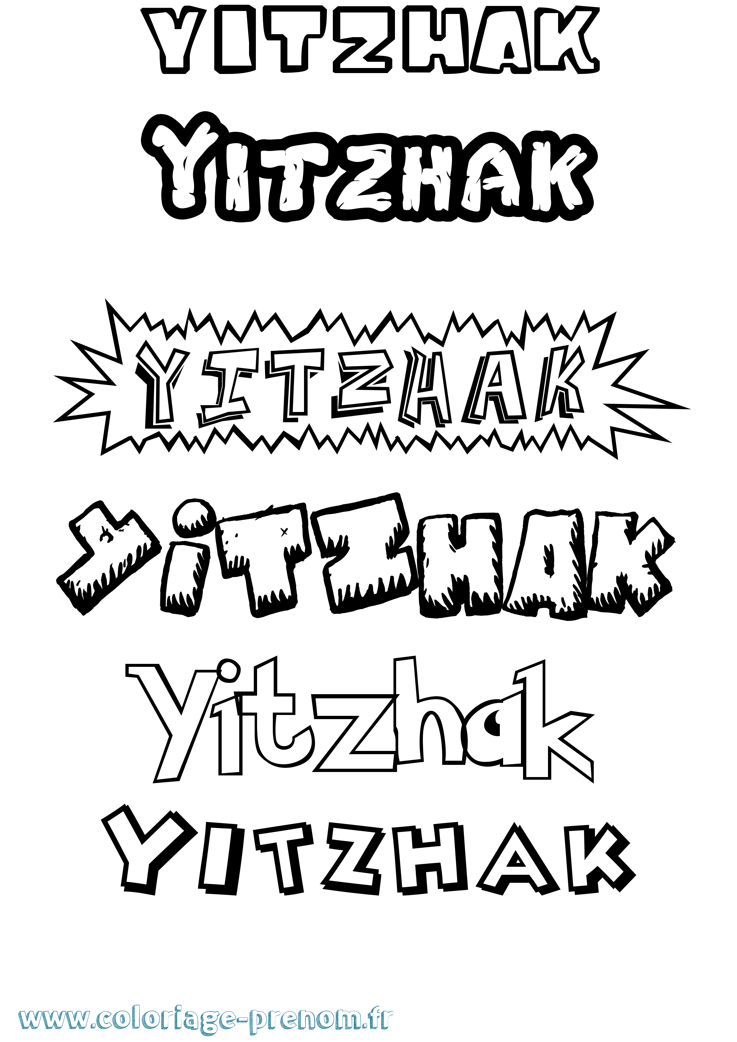 Coloriage Yitzhak Dessin Animé Coloriage prénom Yitzhak Dessin Animé