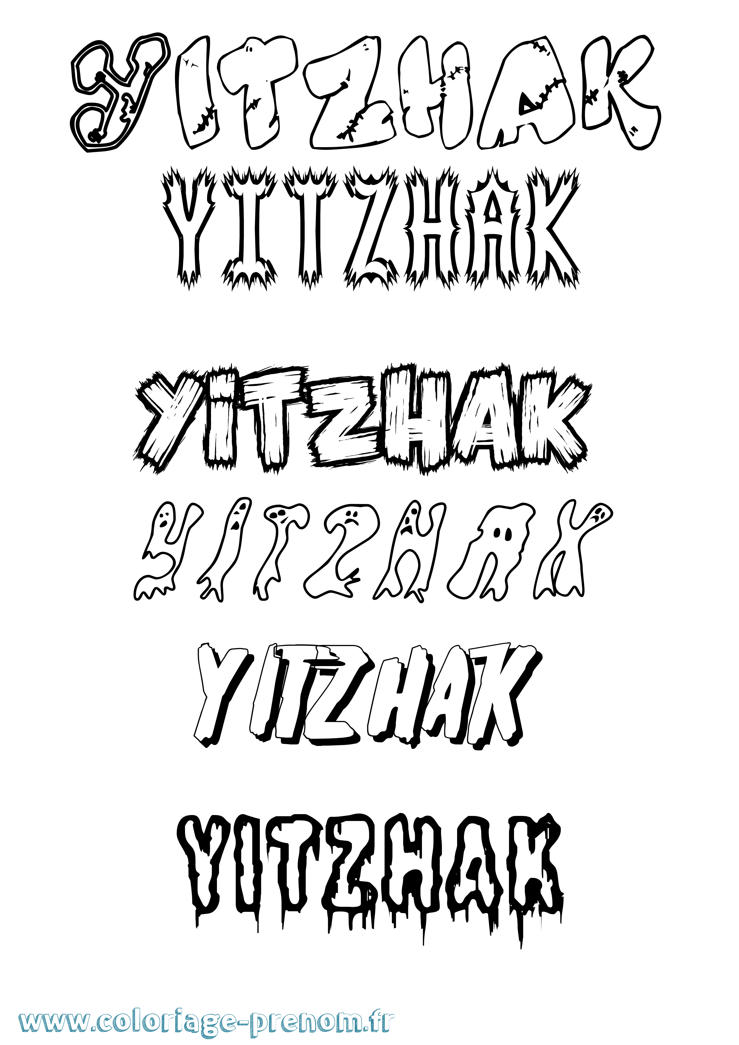 Coloriage Yitzhak Frisson Coloriage prénom Yitzhak Frisson