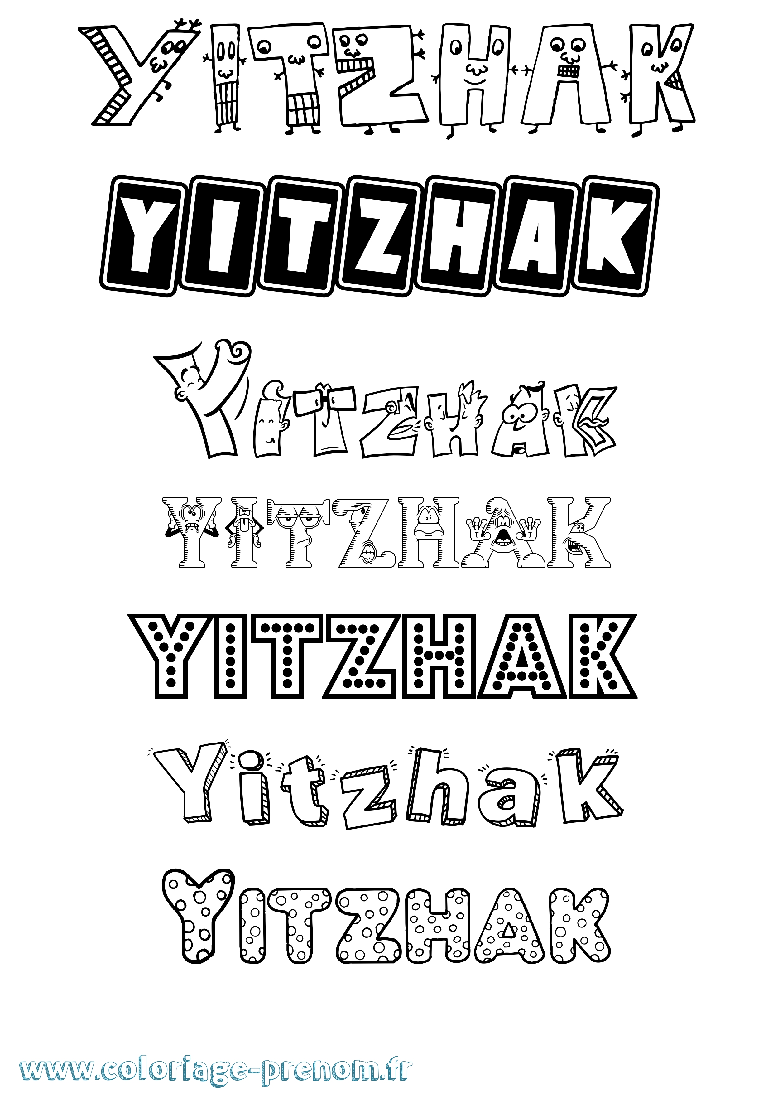 Coloriage Yitzhak Fun Coloriage prénom Yitzhak Fun