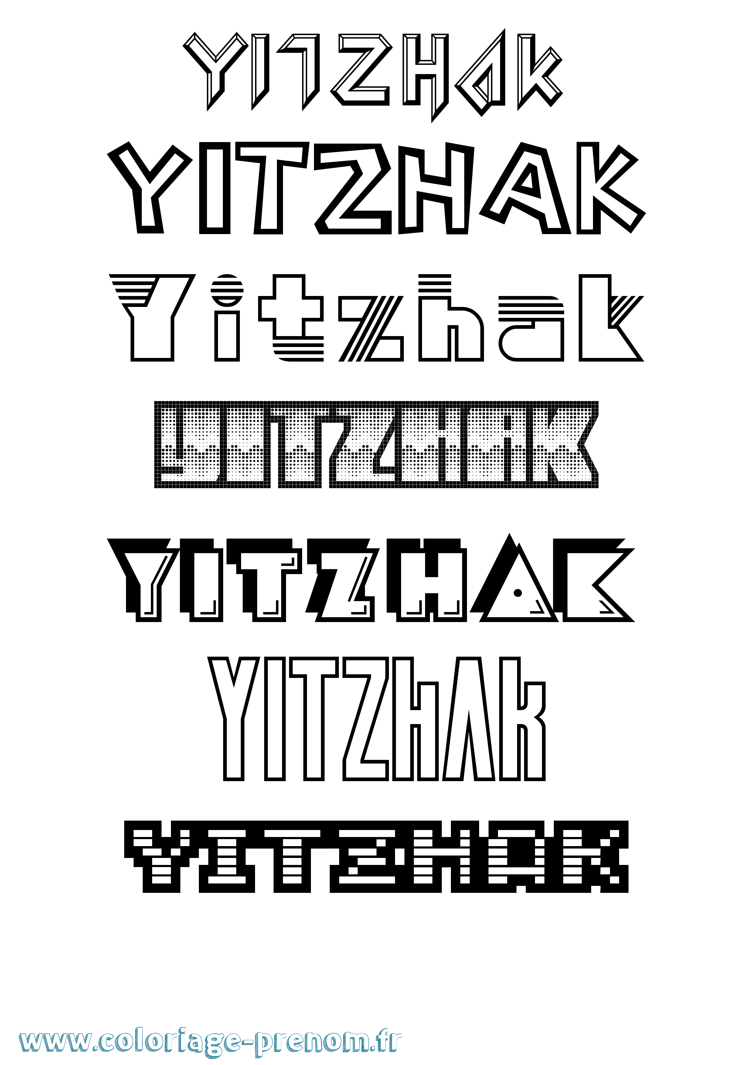 Coloriage Yitzhak Jeux Vidéos Coloriage prénom Yitzhak Jeux Vidéos