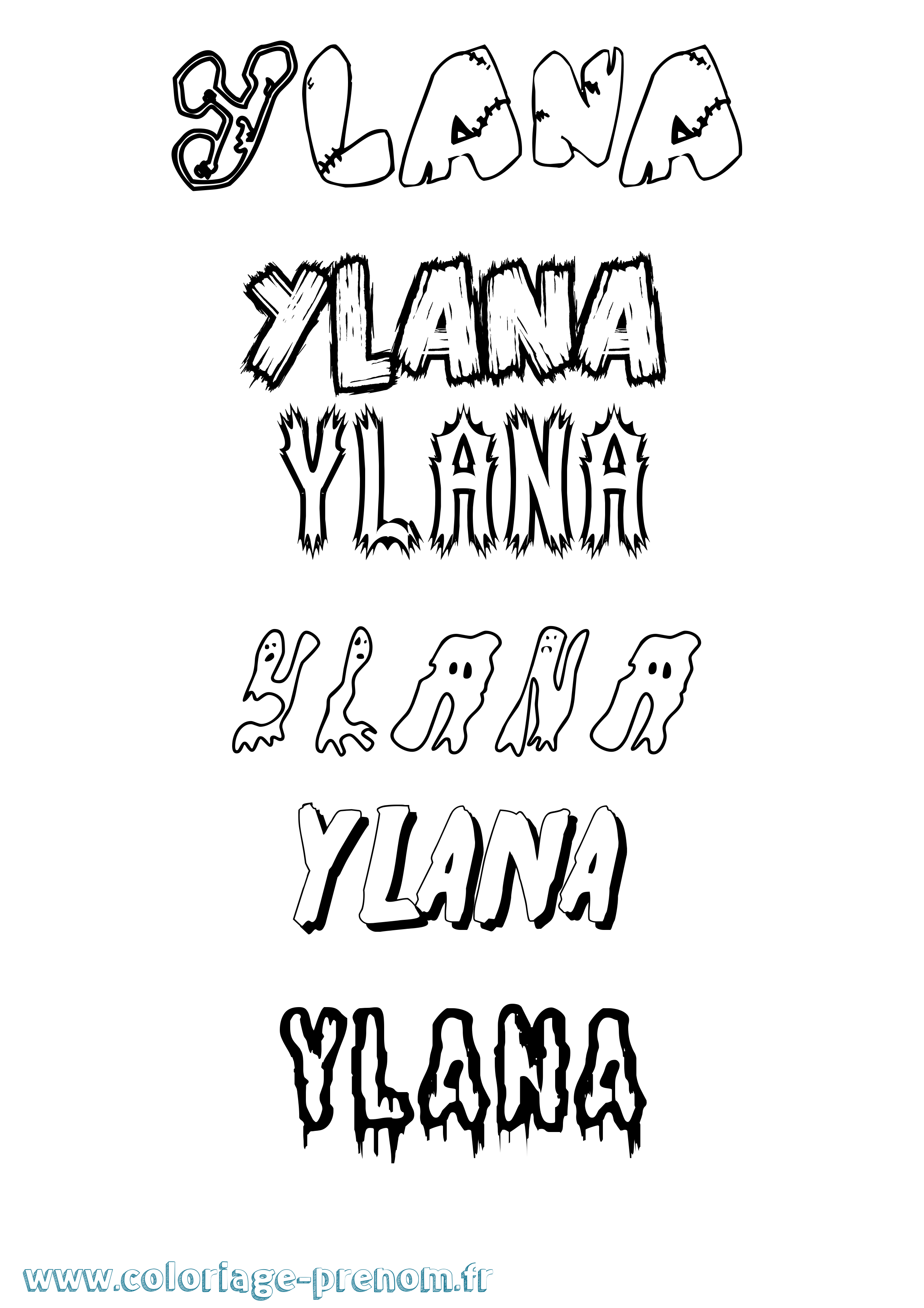 Coloriage Ylana Frisson Coloriage prénom Ylana Frisson