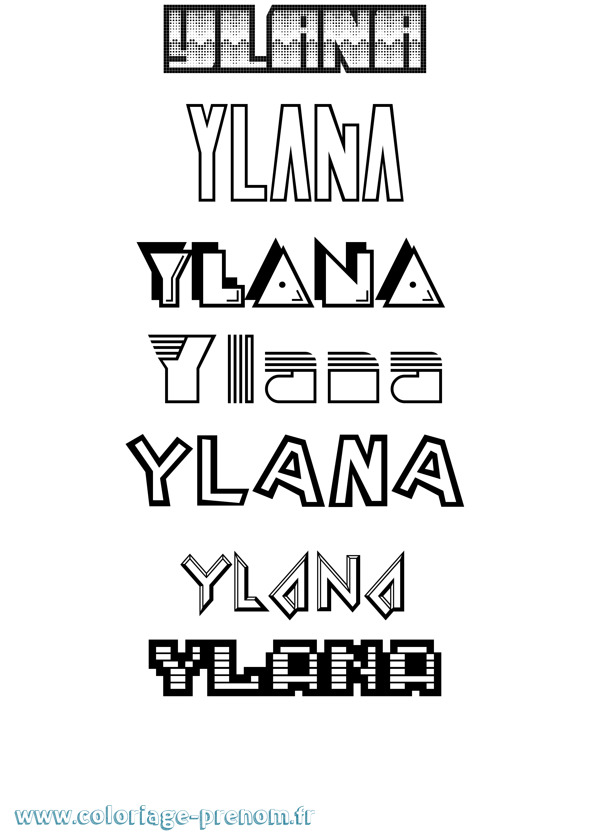 Coloriage Ylana Jeux Vidéos Coloriage prénom Ylana Jeux Vidéos