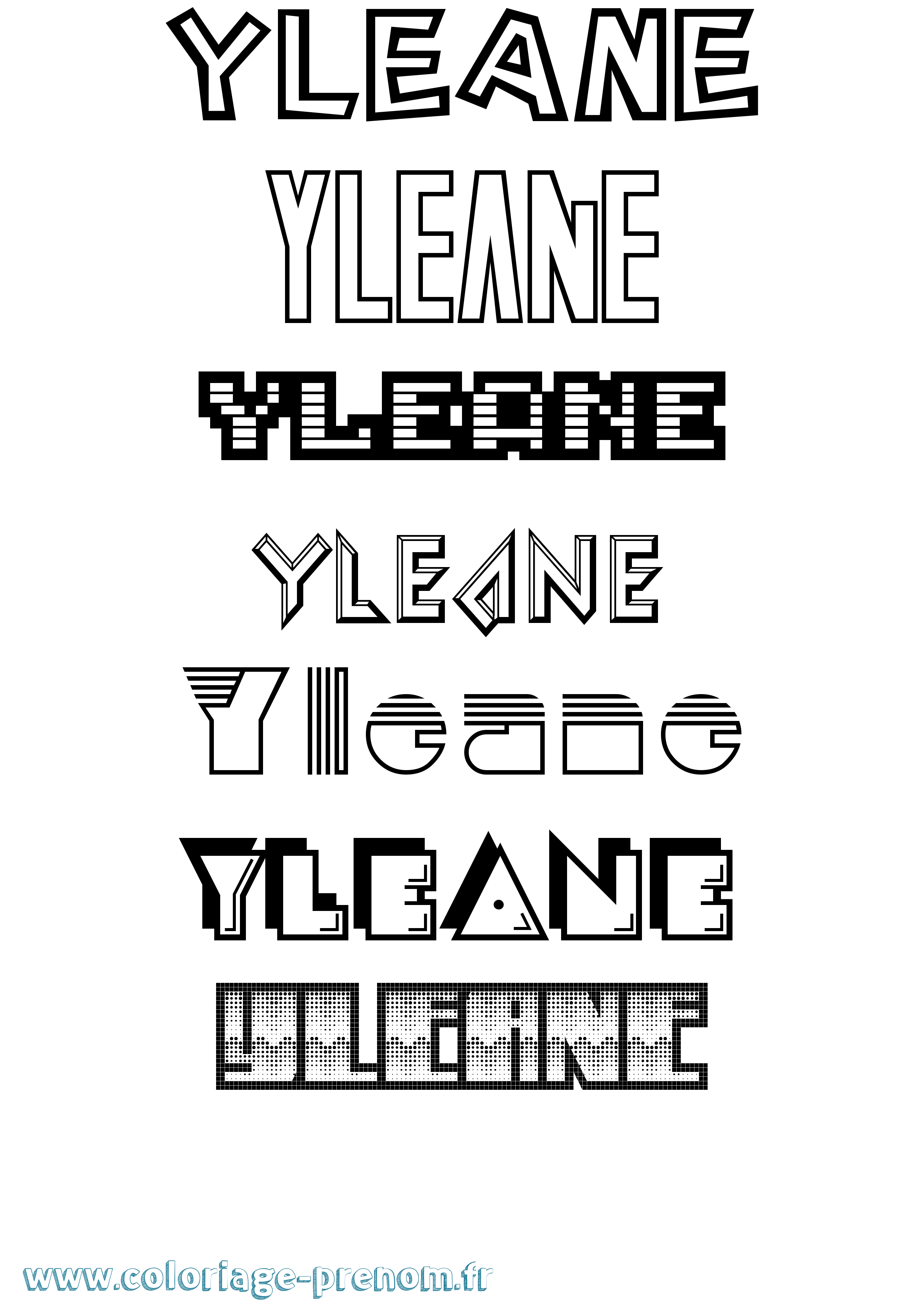 Coloriage Yleane Jeux Vidéos Coloriage prénom Yleane Jeux Vidéos