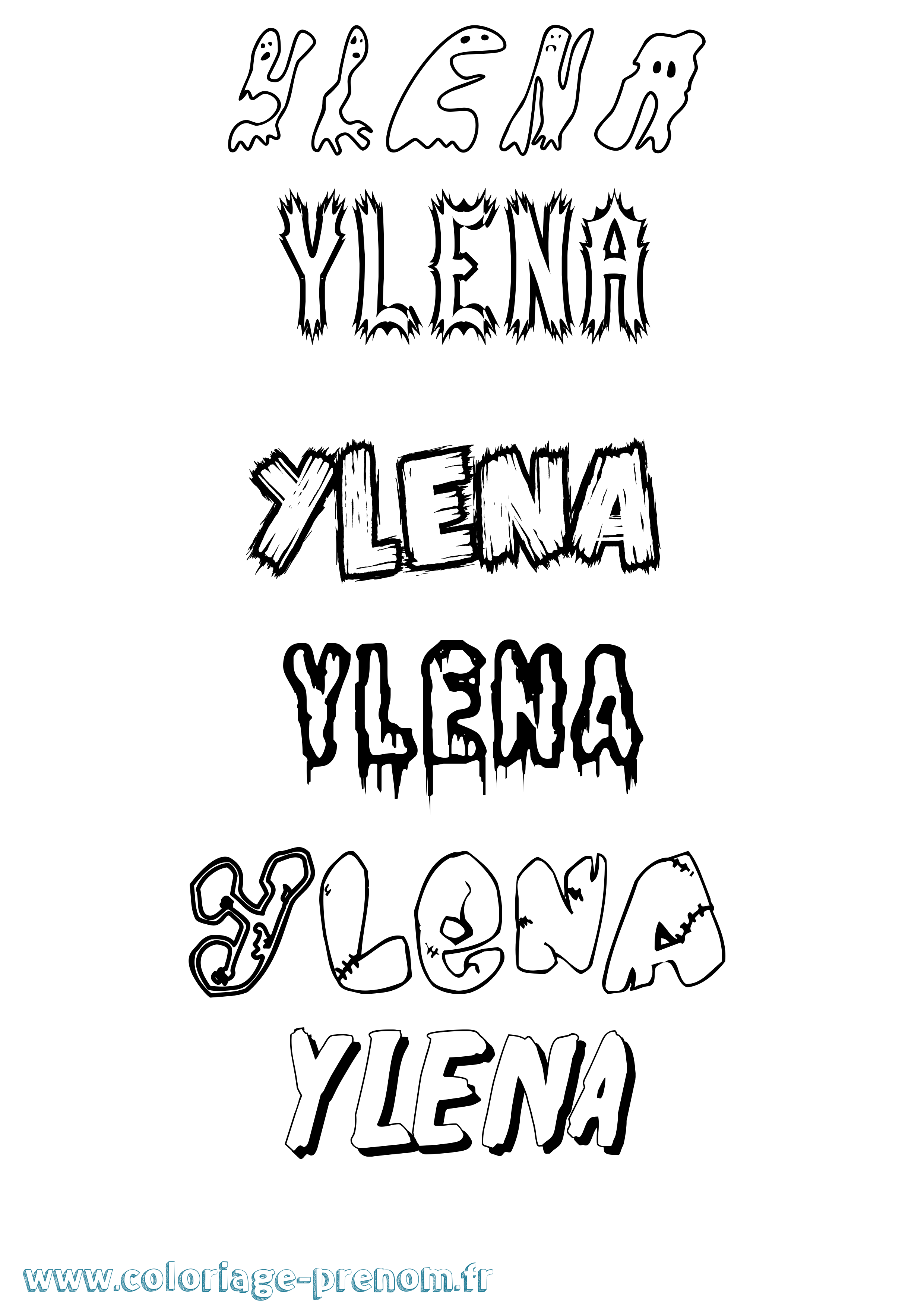 Coloriage Ylena Frisson Coloriage prénom Ylena Frisson