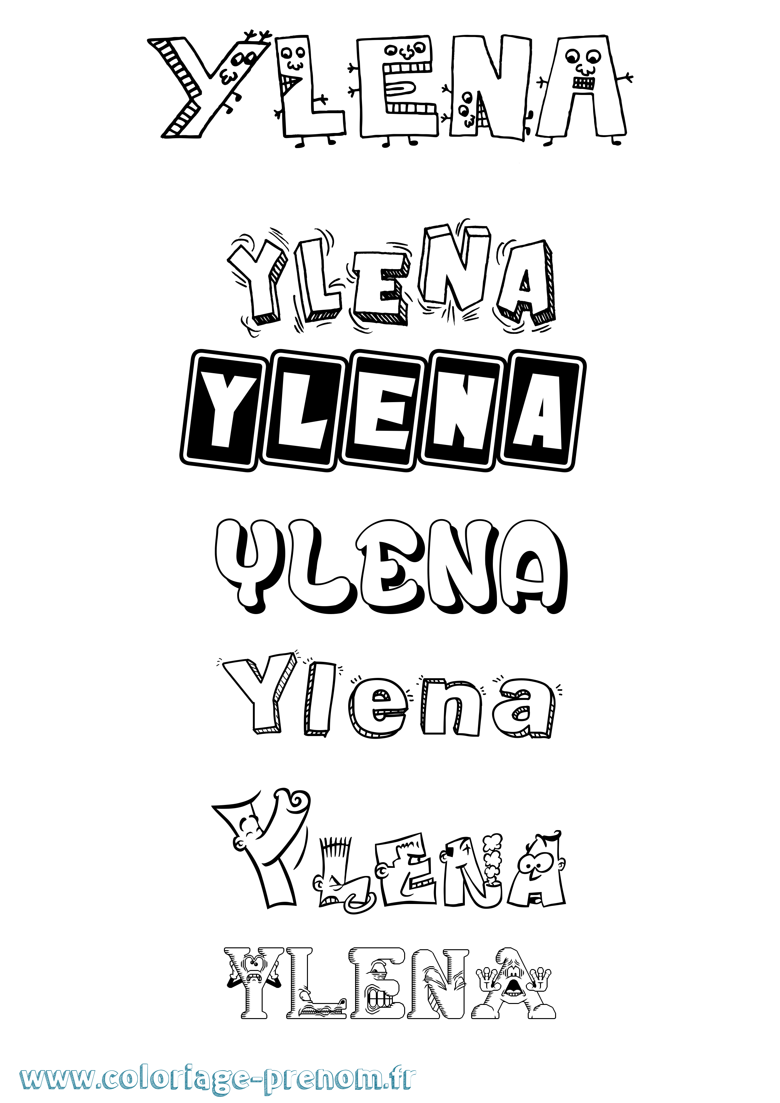Coloriage Ylena Fun Coloriage prénom Ylena Fun