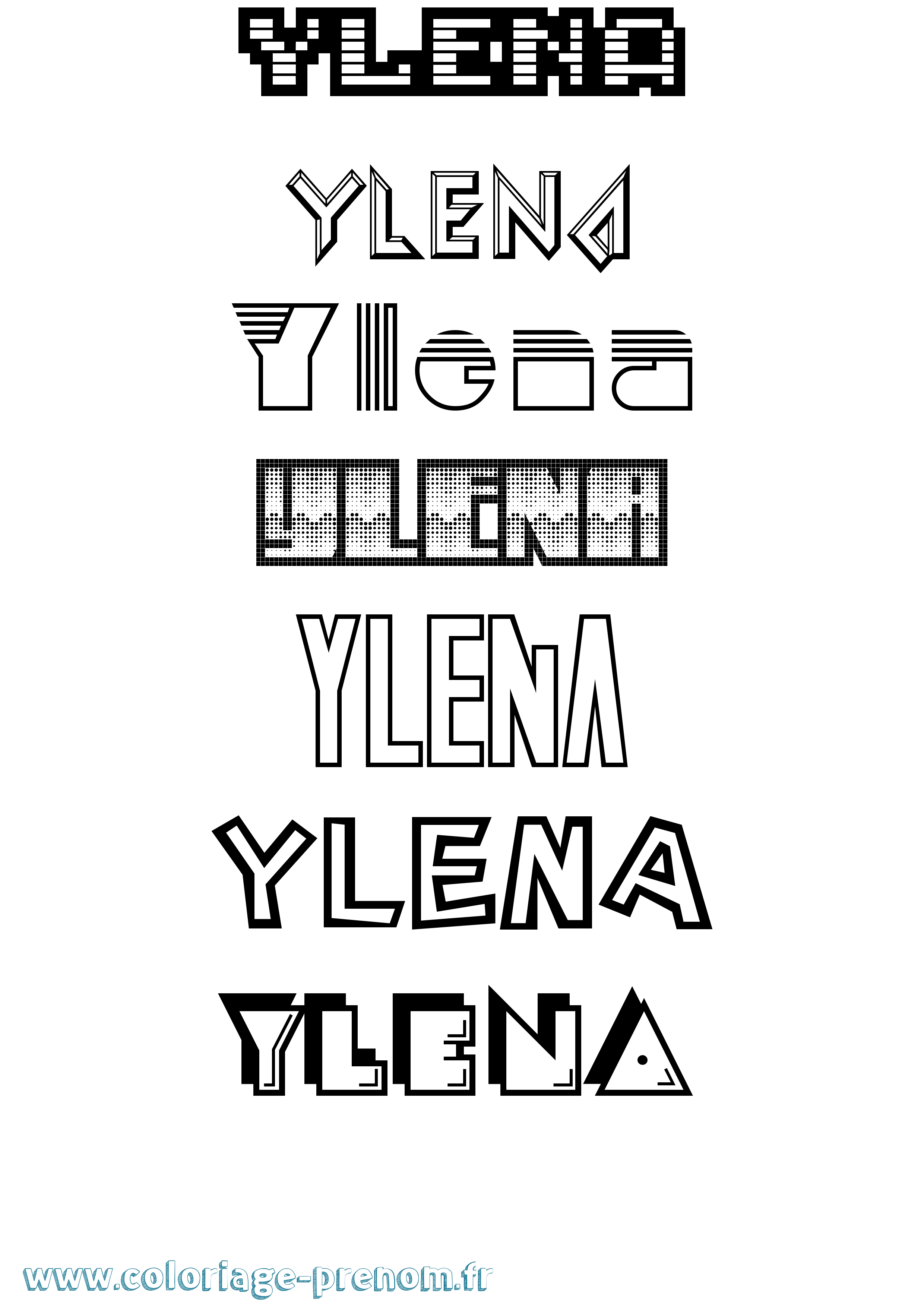 Coloriage Ylena Jeux Vidéos Coloriage prénom Ylena Jeux Vidéos