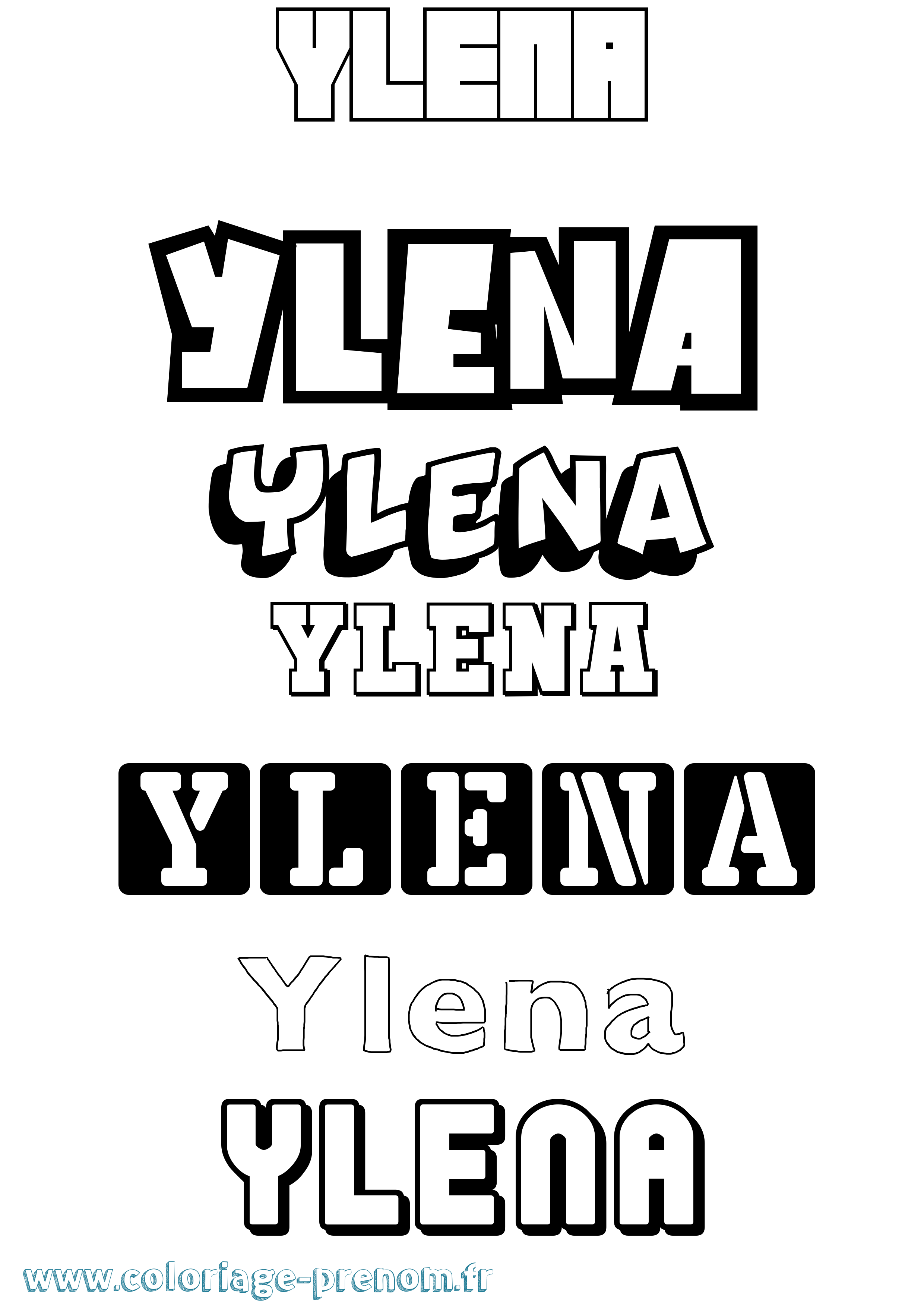 Coloriage Ylena Simple Coloriage prénom Ylena Simple