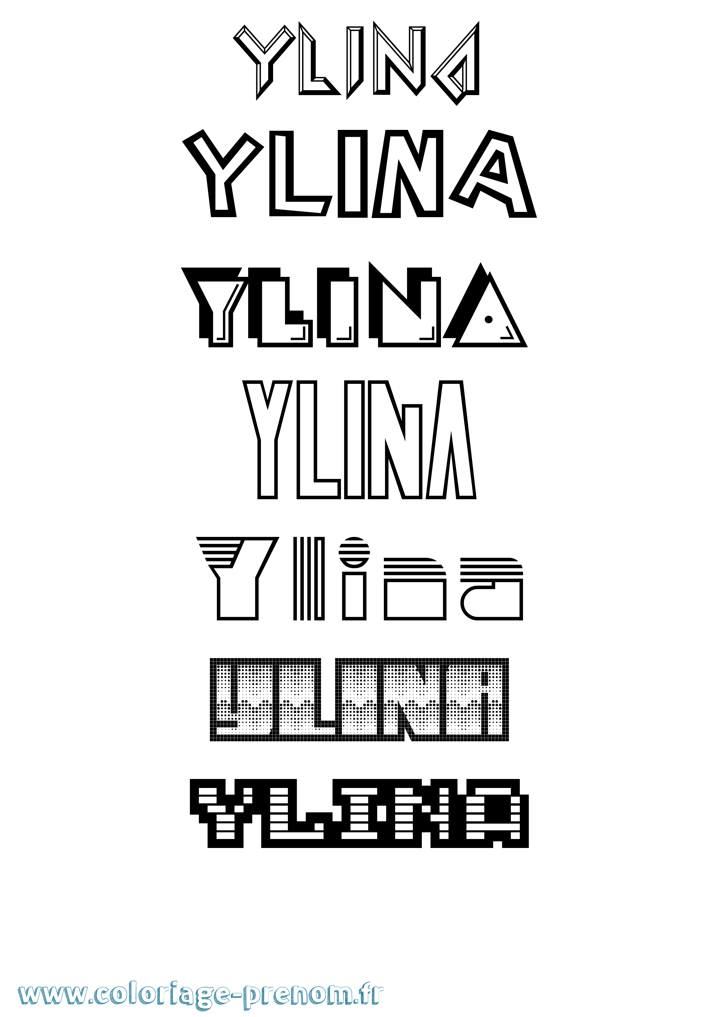 Coloriage Ylina Jeux Vidéos Coloriage prénom Ylina Jeux Vidéos