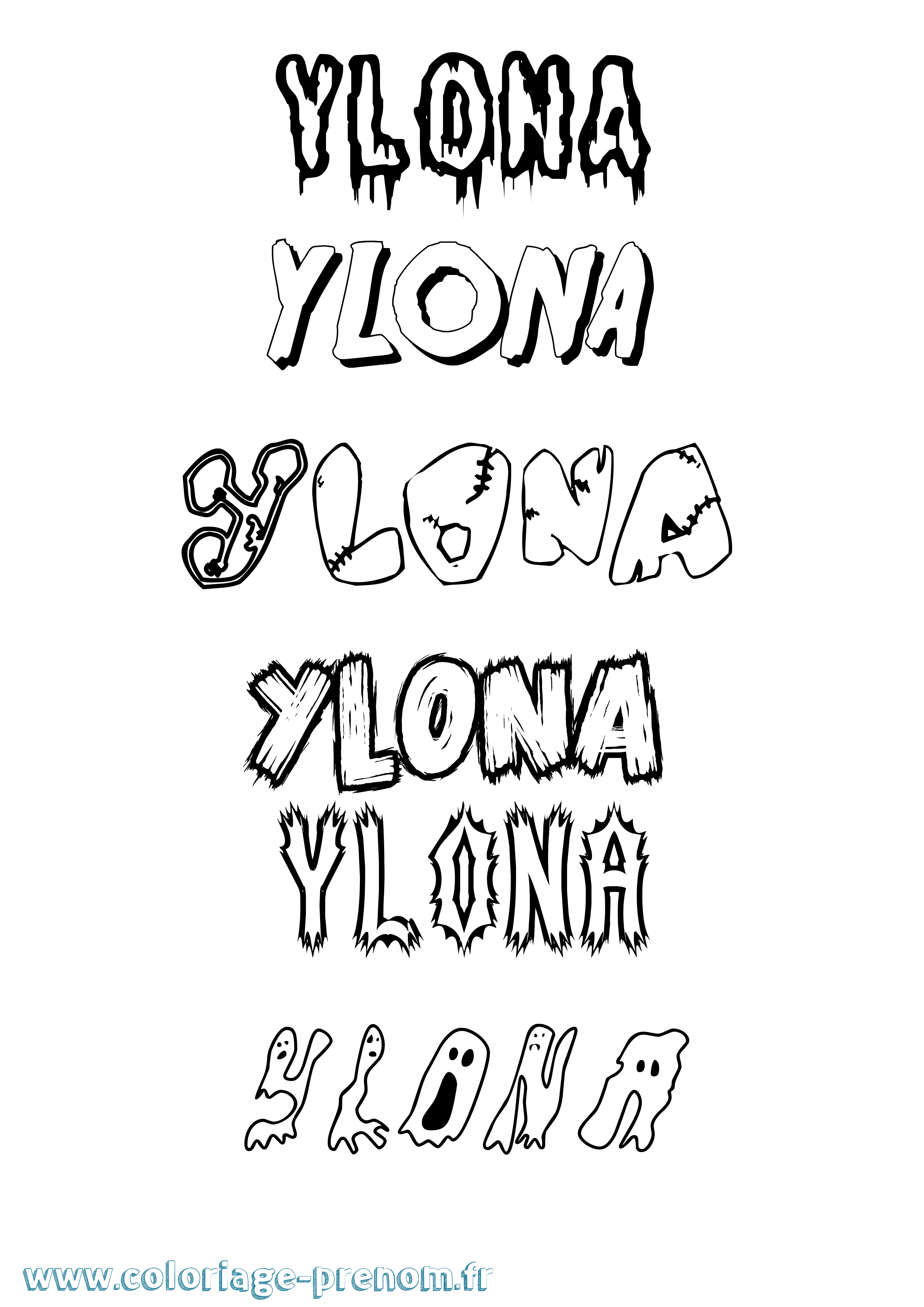 Coloriage Ylona Frisson Coloriage prénom Ylona Frisson
