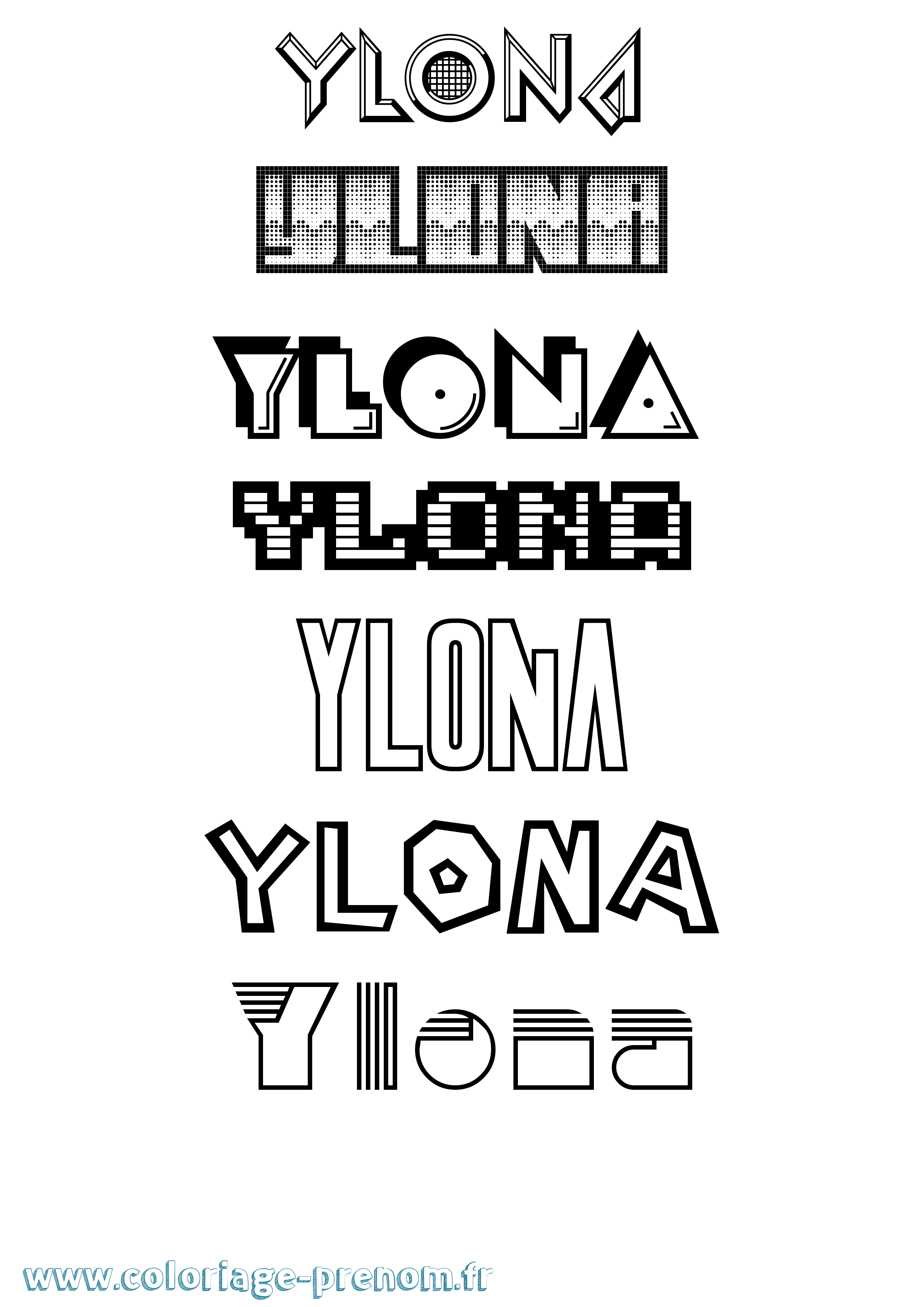 Coloriage Ylona Jeux Vidéos Coloriage prénom Ylona Jeux Vidéos