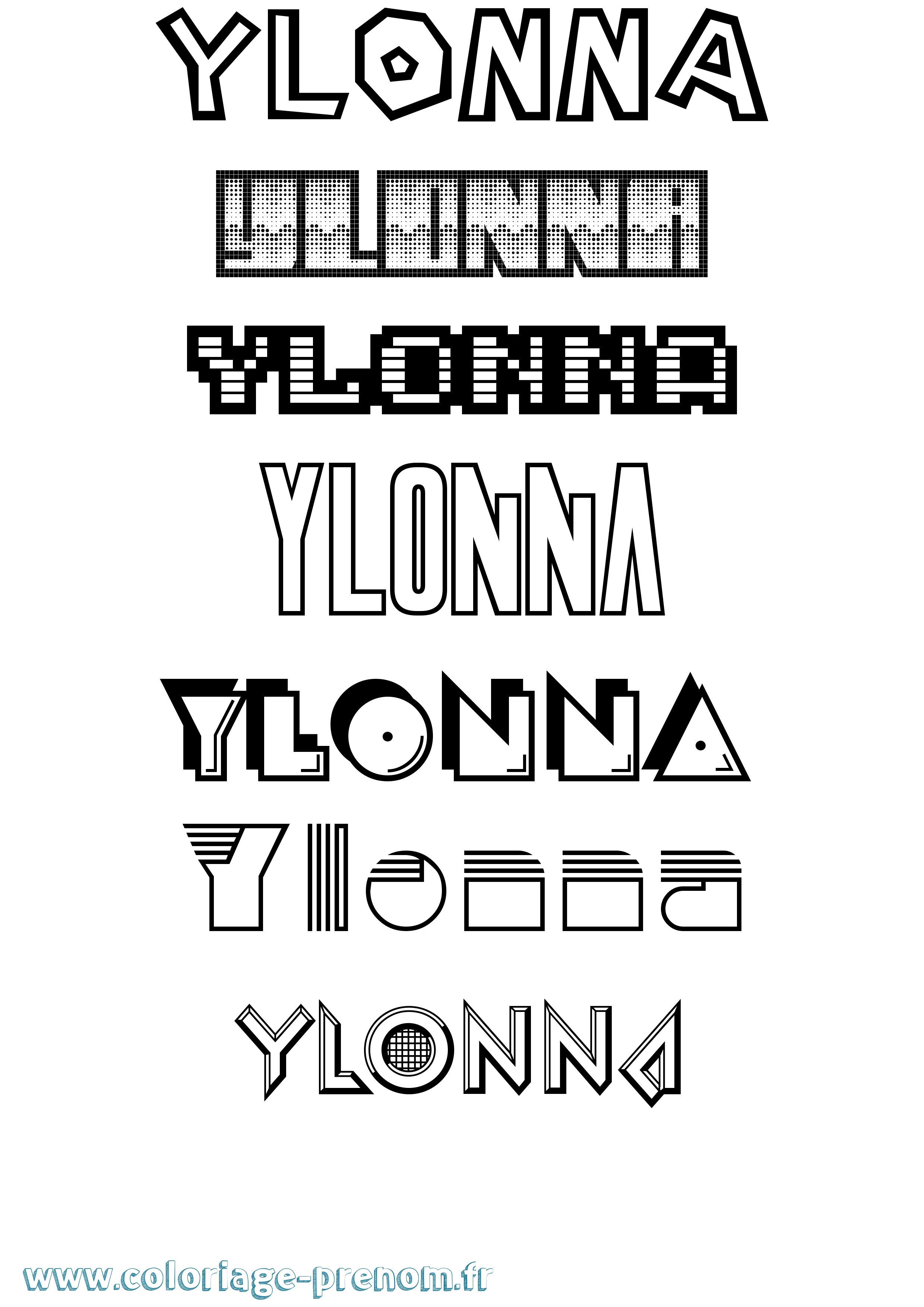 Coloriage Ylonna Jeux Vidéos Coloriage prénom Ylonna Jeux Vidéos