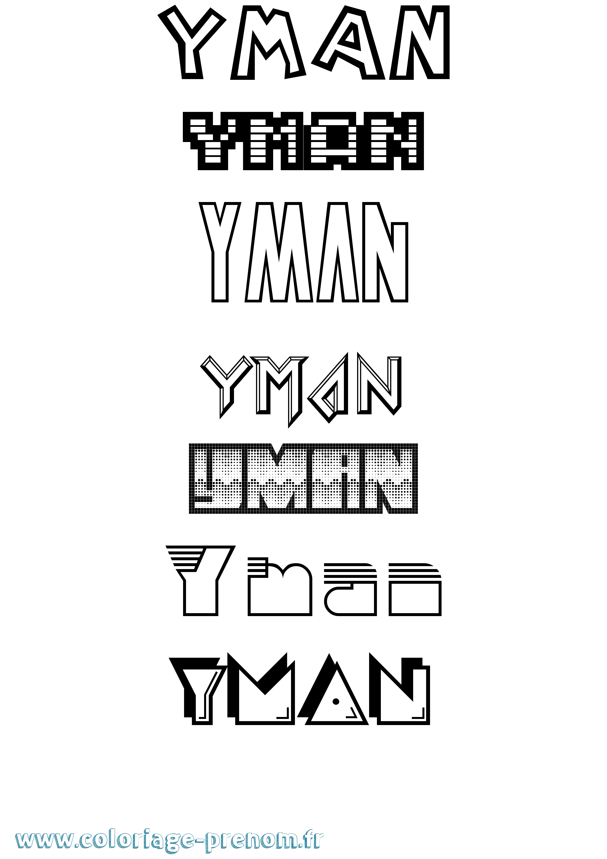 Coloriage Yman Jeux Vidéos Coloriage prénom Yman Jeux Vidéos