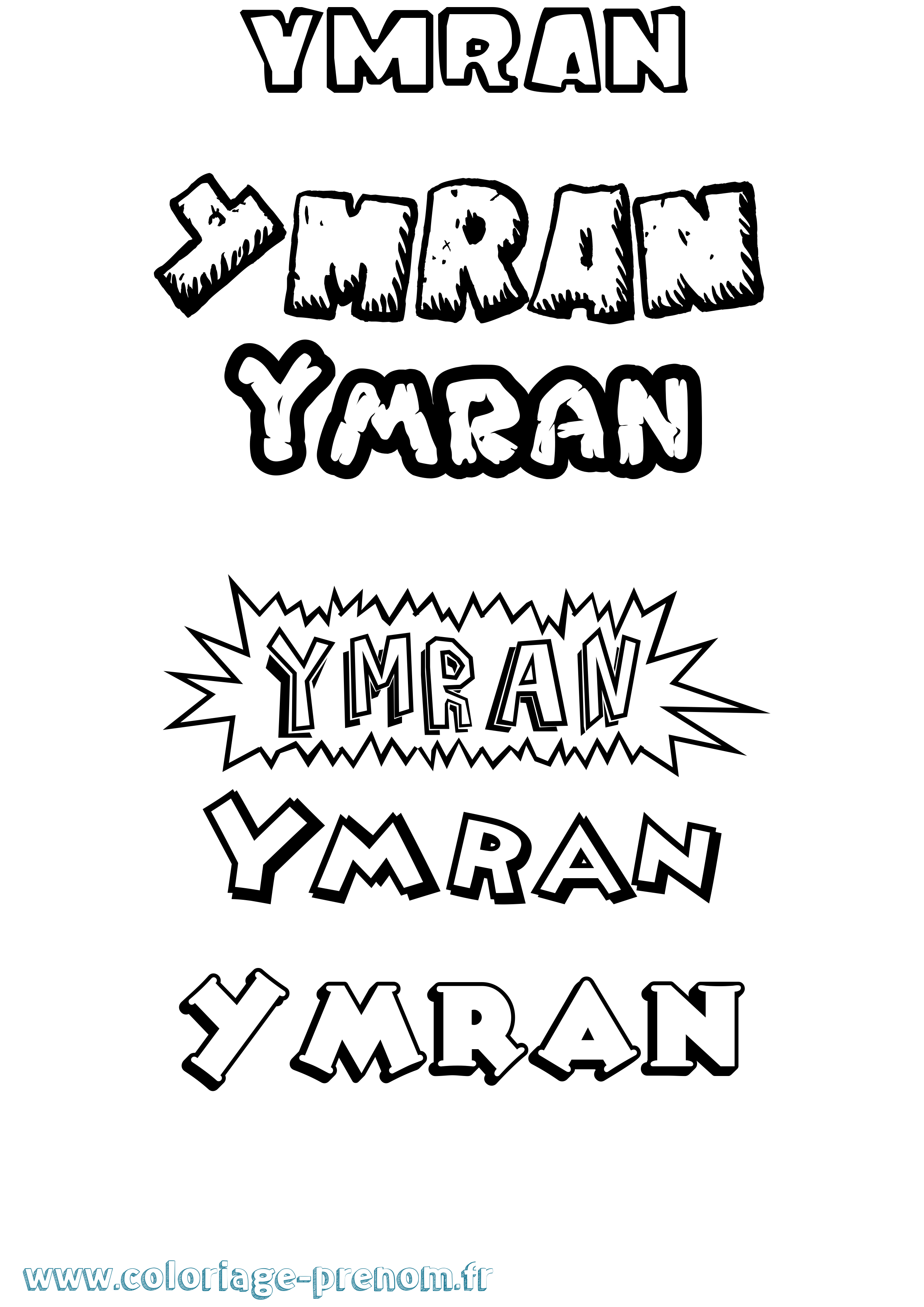 Coloriage Ymran Dessin Animé Coloriage prénom Ymran Dessin Animé