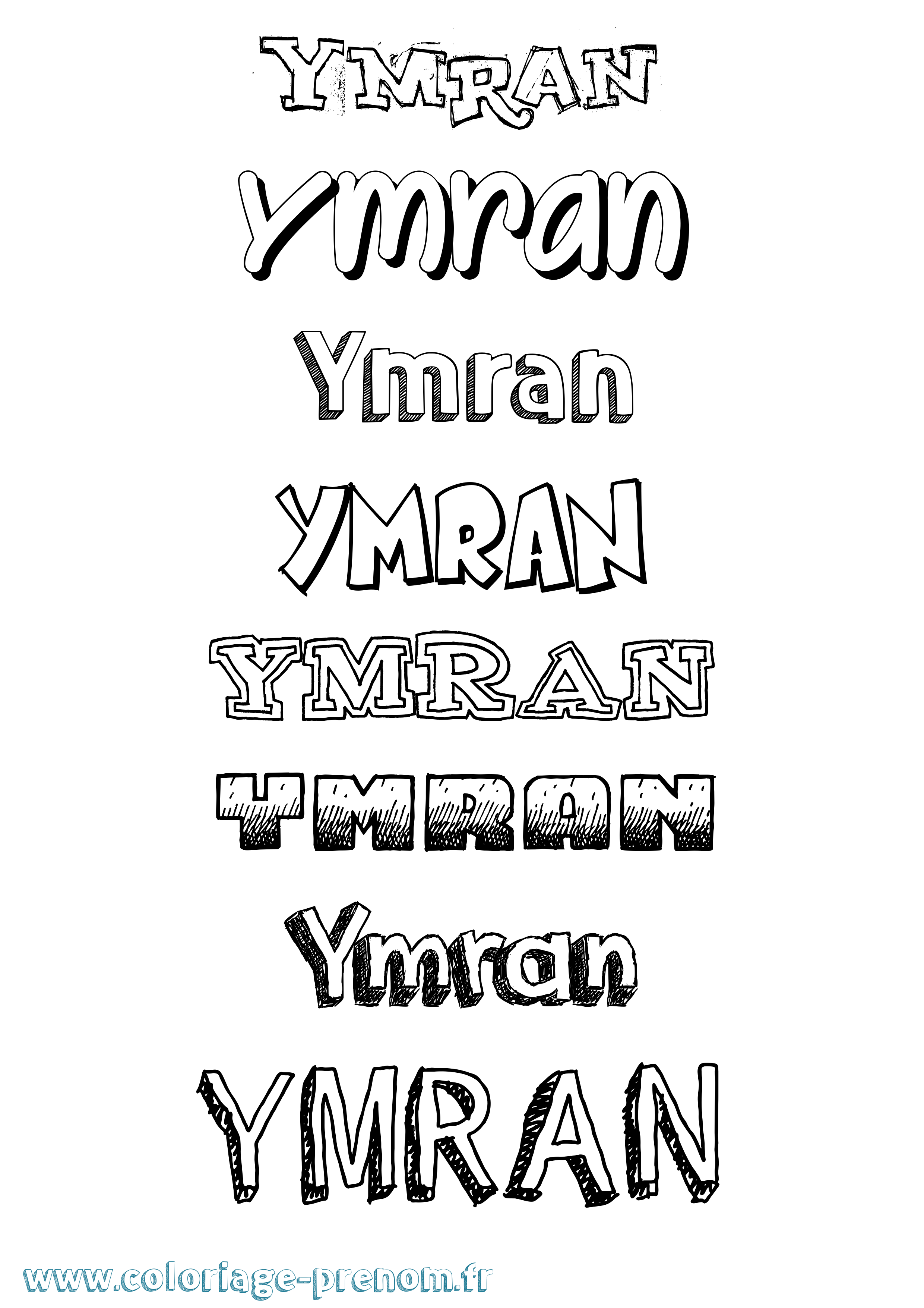 Coloriage Ymran Dessiné Coloriage prénom Ymran Dessiné