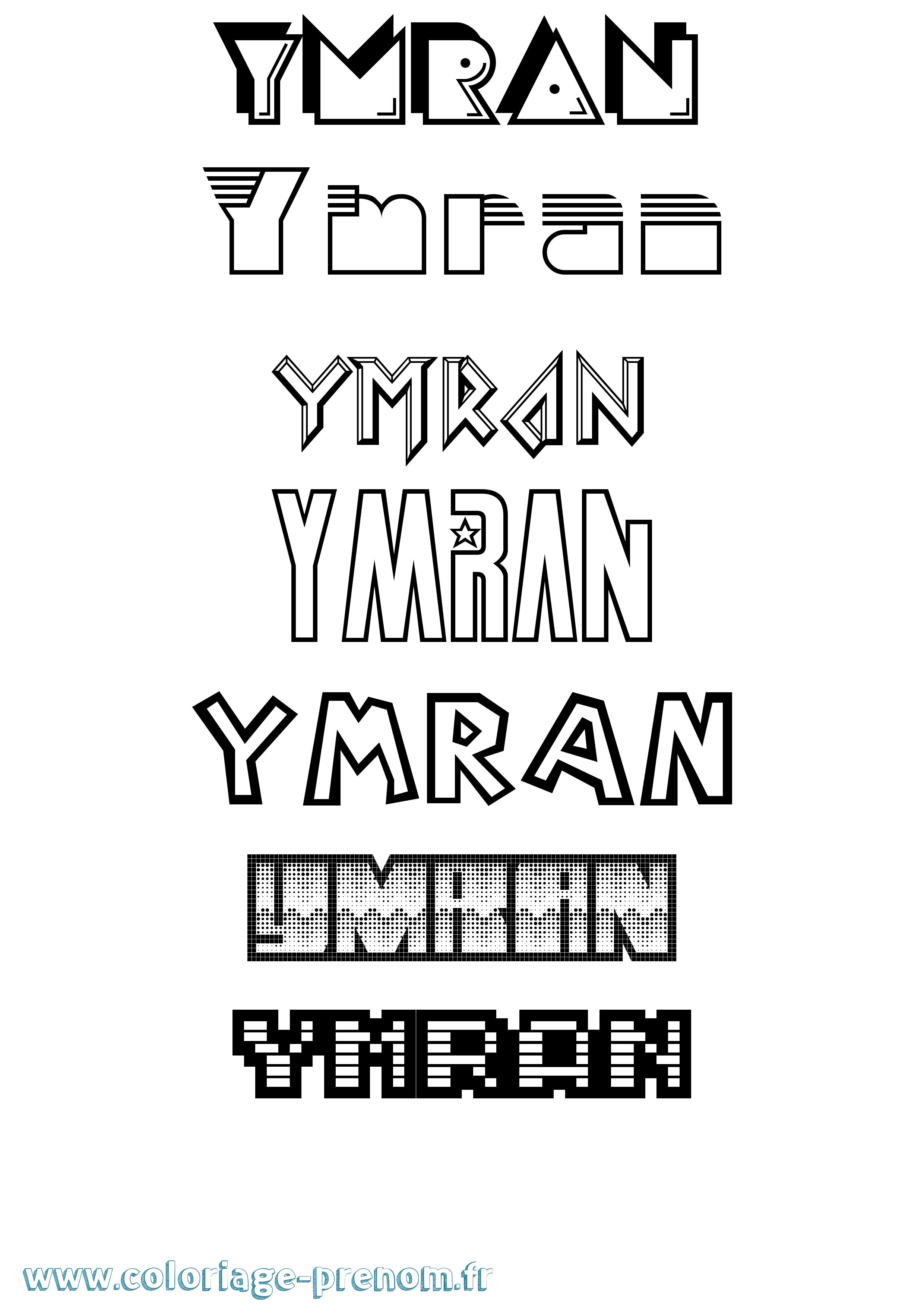 Coloriage Ymran Jeux Vidéos Coloriage prénom Ymran Jeux Vidéos