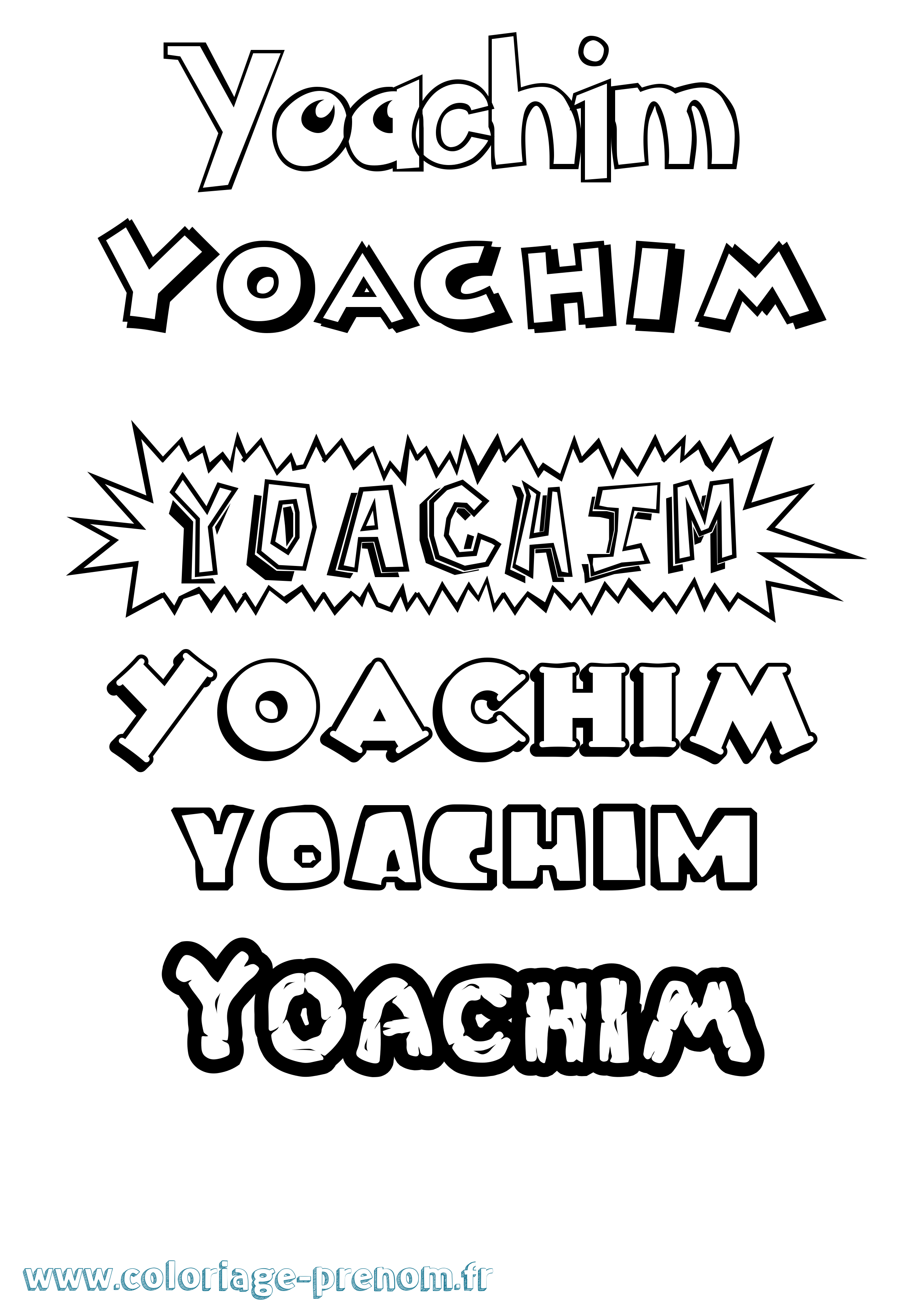 Coloriage Yoachim Dessin Animé Coloriage prénom Yoachim Dessin Animé