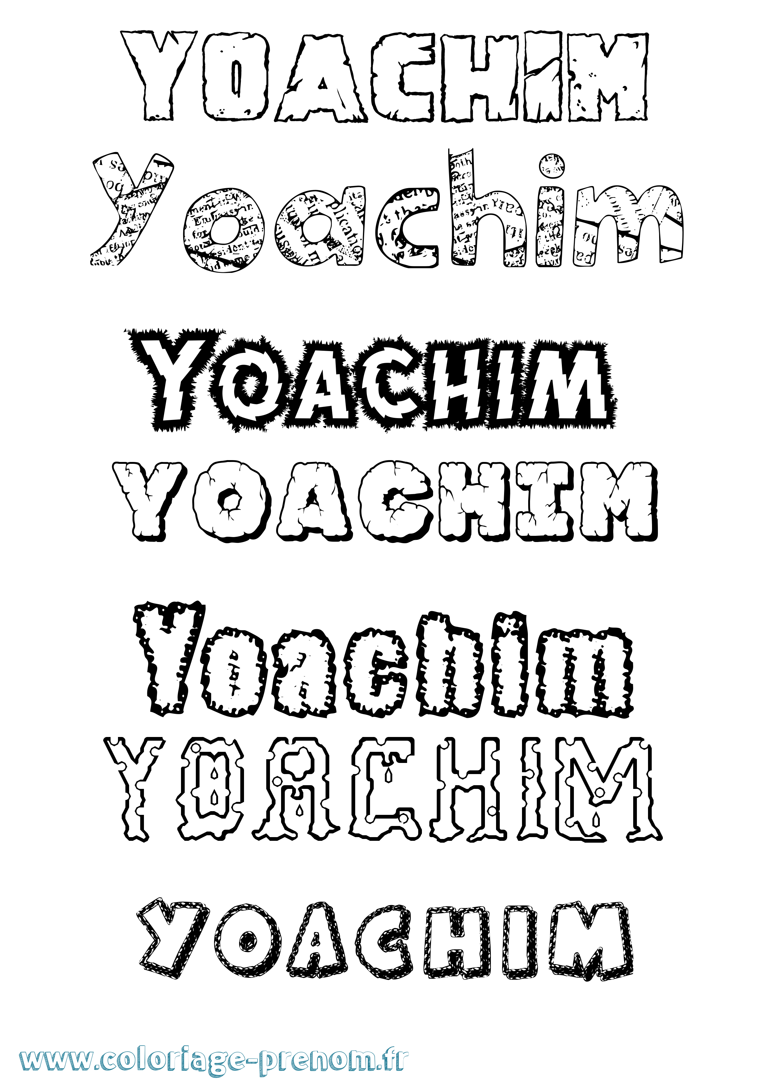 Coloriage Yoachim Destructuré Coloriage prénom Yoachim Destructuré