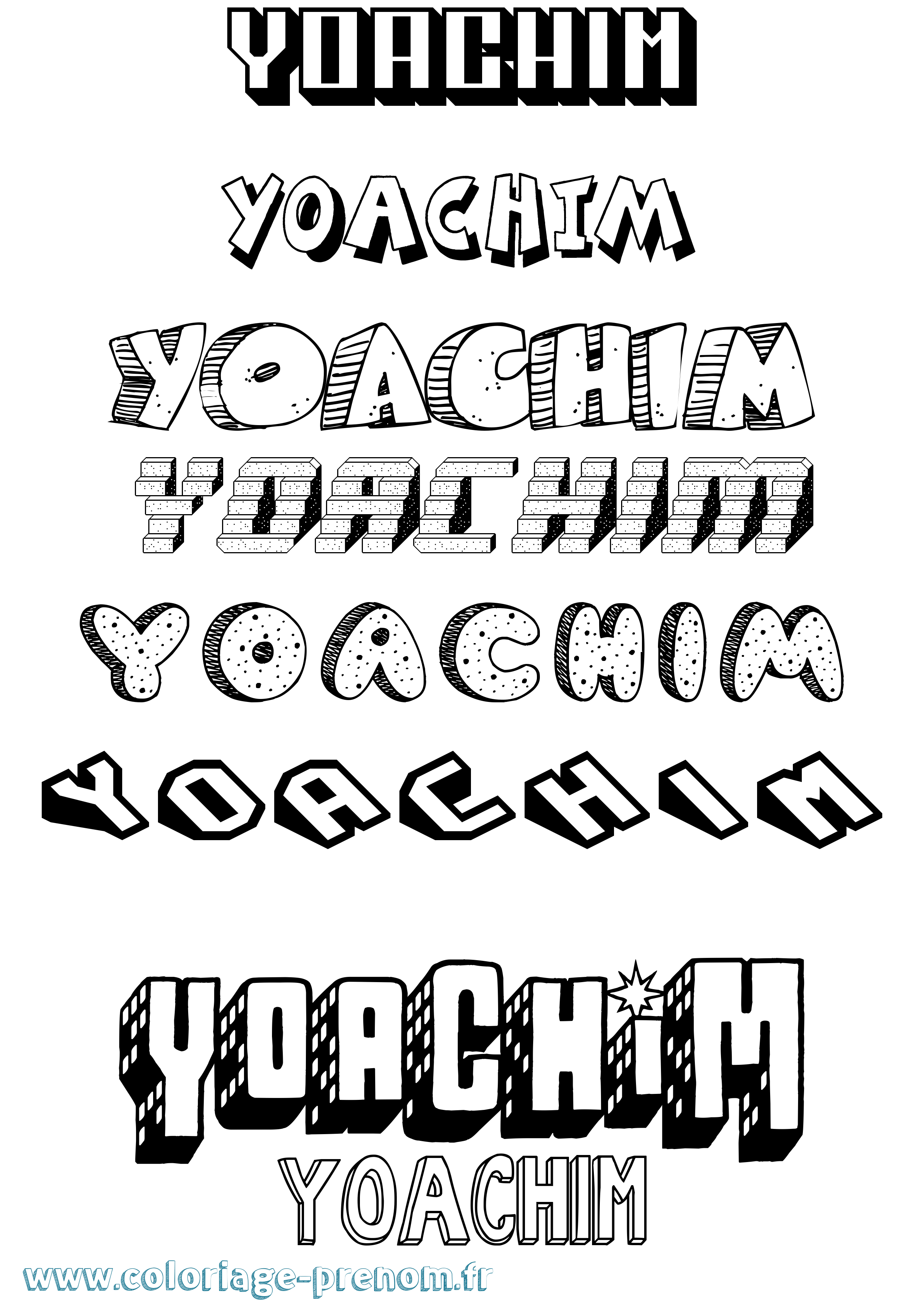 Coloriage Yoachim Effet 3D Coloriage prénom Yoachim Effet 3D